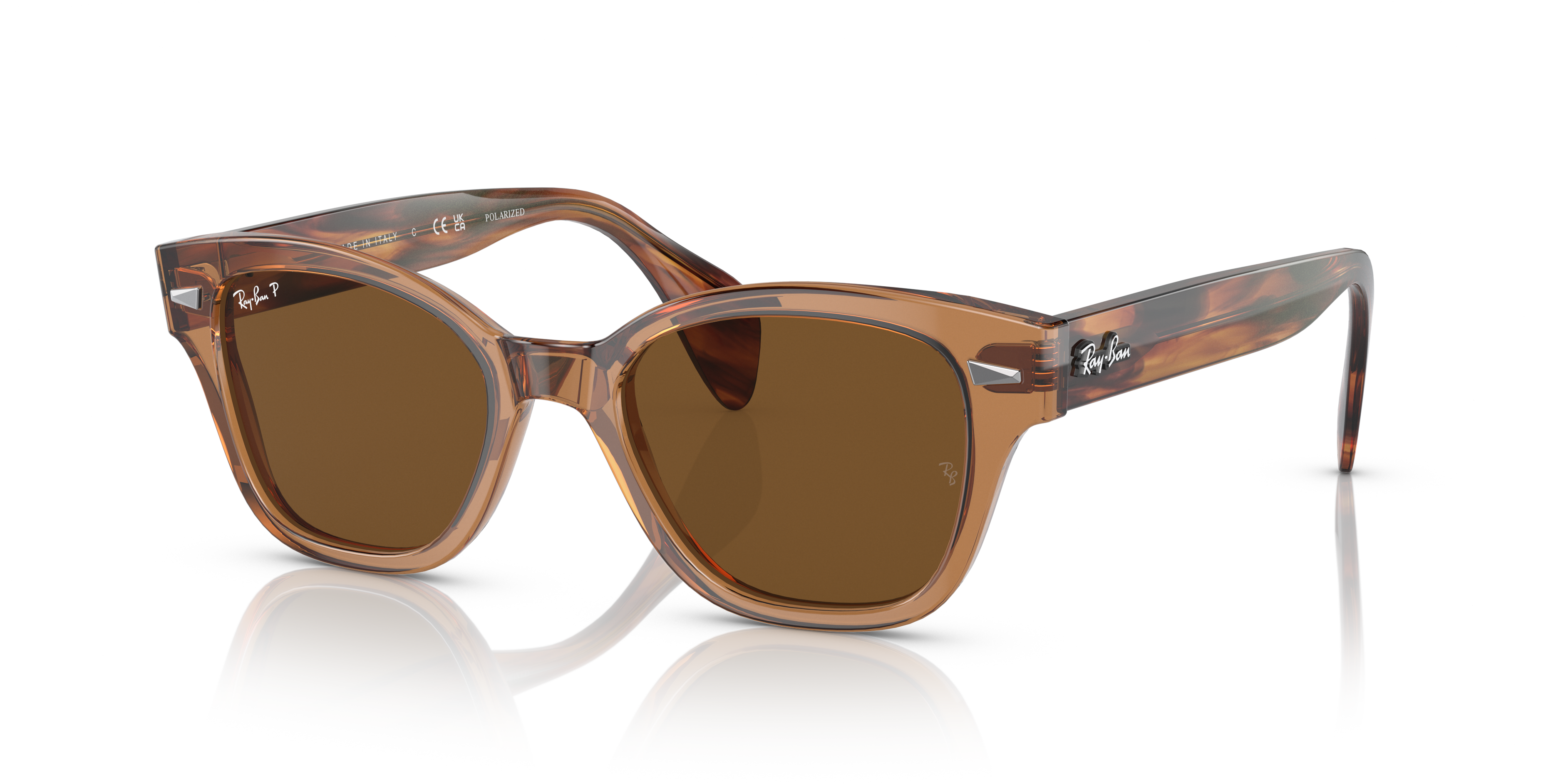 RB0880S Braun transparent KunststoffSunglass Frames von B24, Dreiviertelansicht