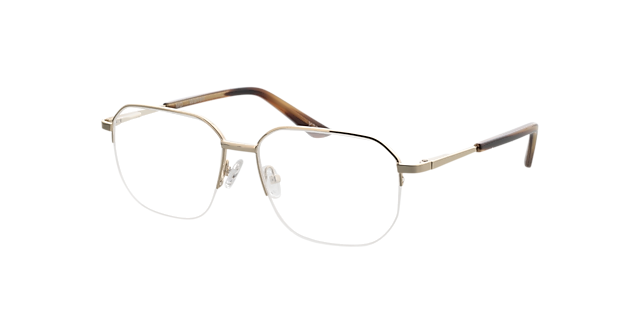 Warren Goud  &  camel hoorn MetaalEyeglass Frames van B24, Hoekweergave