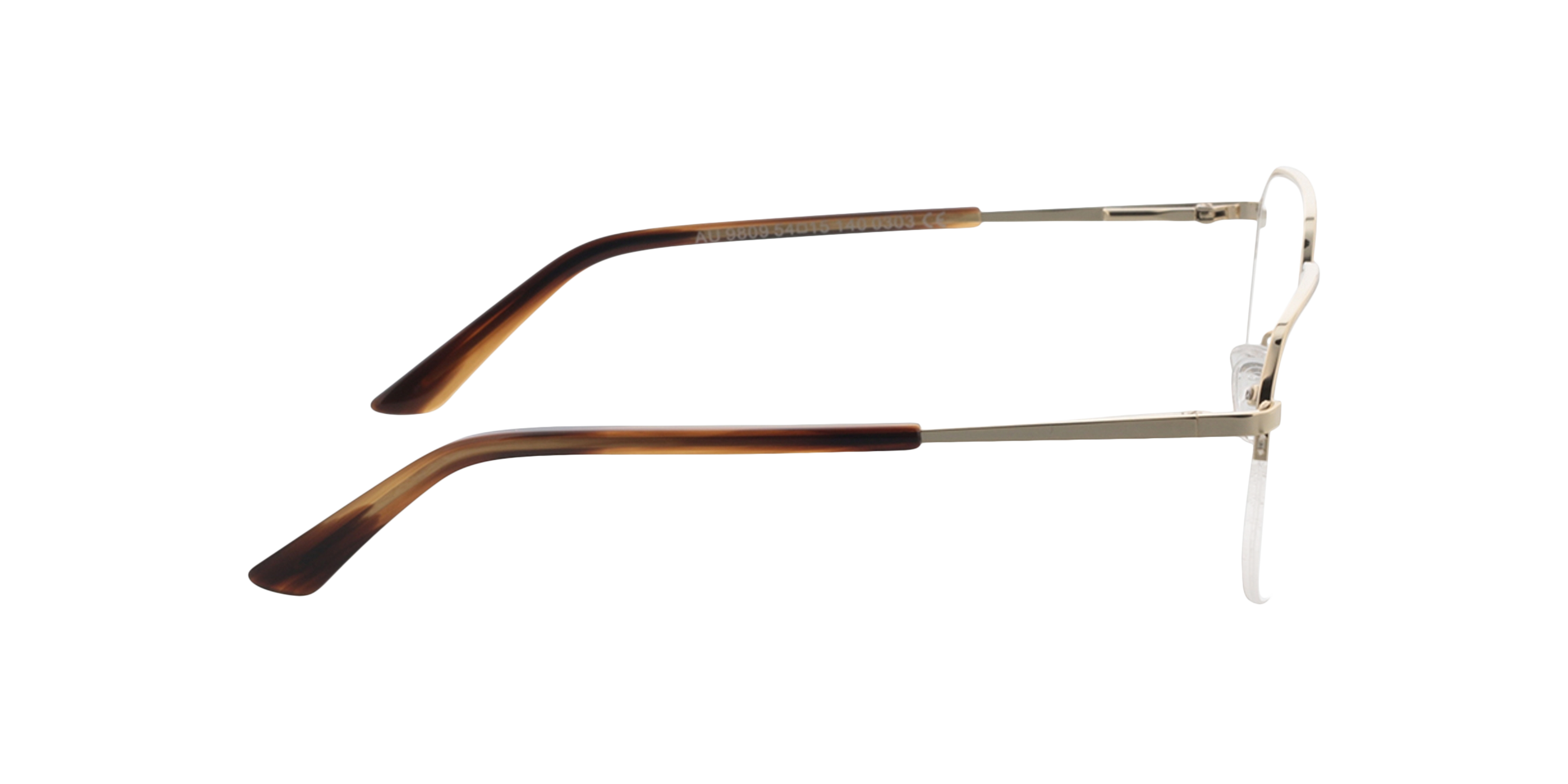 Warren Goud  &  camel hoorn MetaalEyeglass Frames van B24, Zijaanzicht