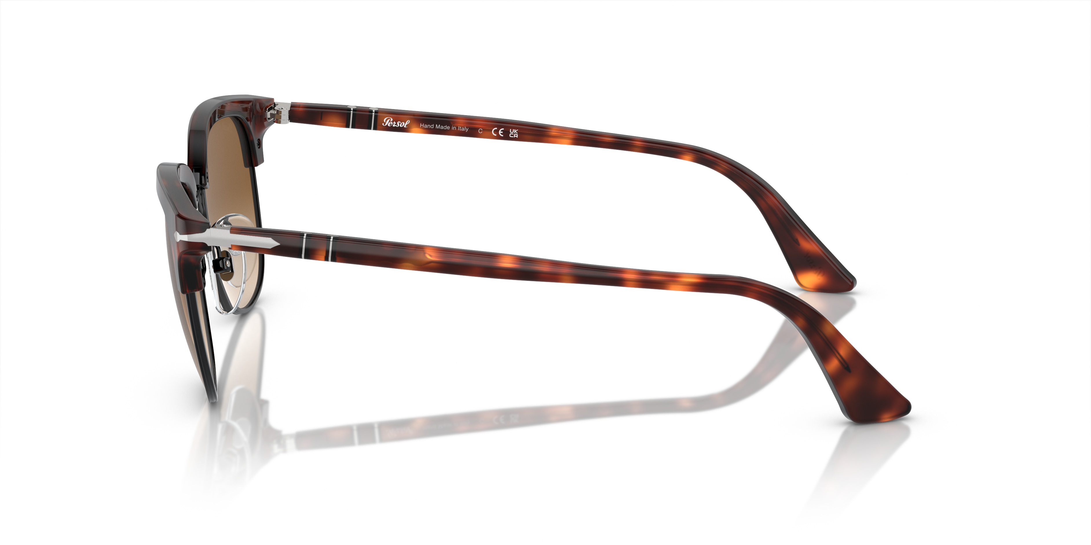 PO3105S Braun Tortoise Schwarz AcetatSunglass Frames von B24, Seitenansicht