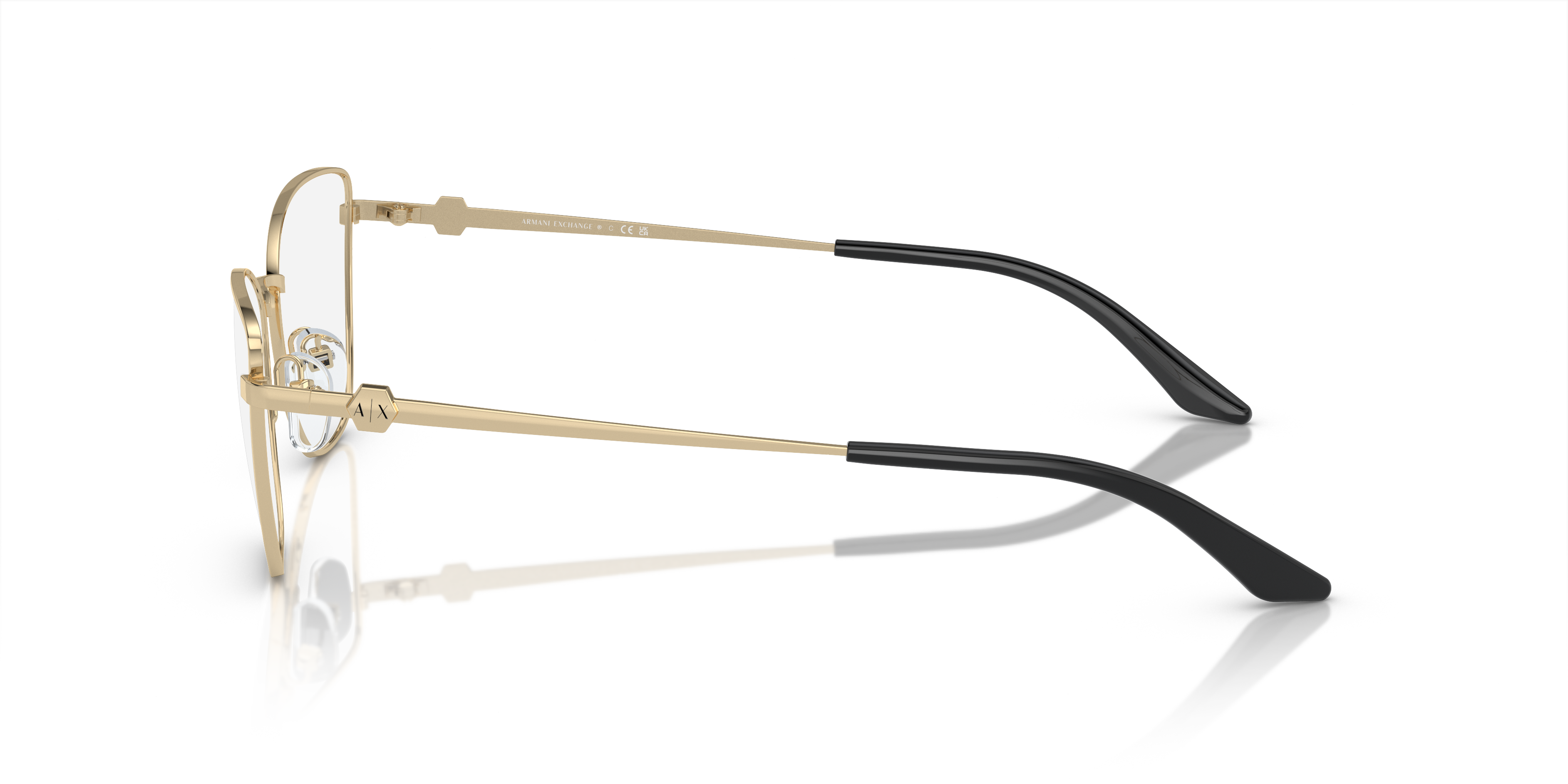 AX1063 Glanzend Lichtgoud MetaalEyeglass Frames van B24, Zijaanzicht