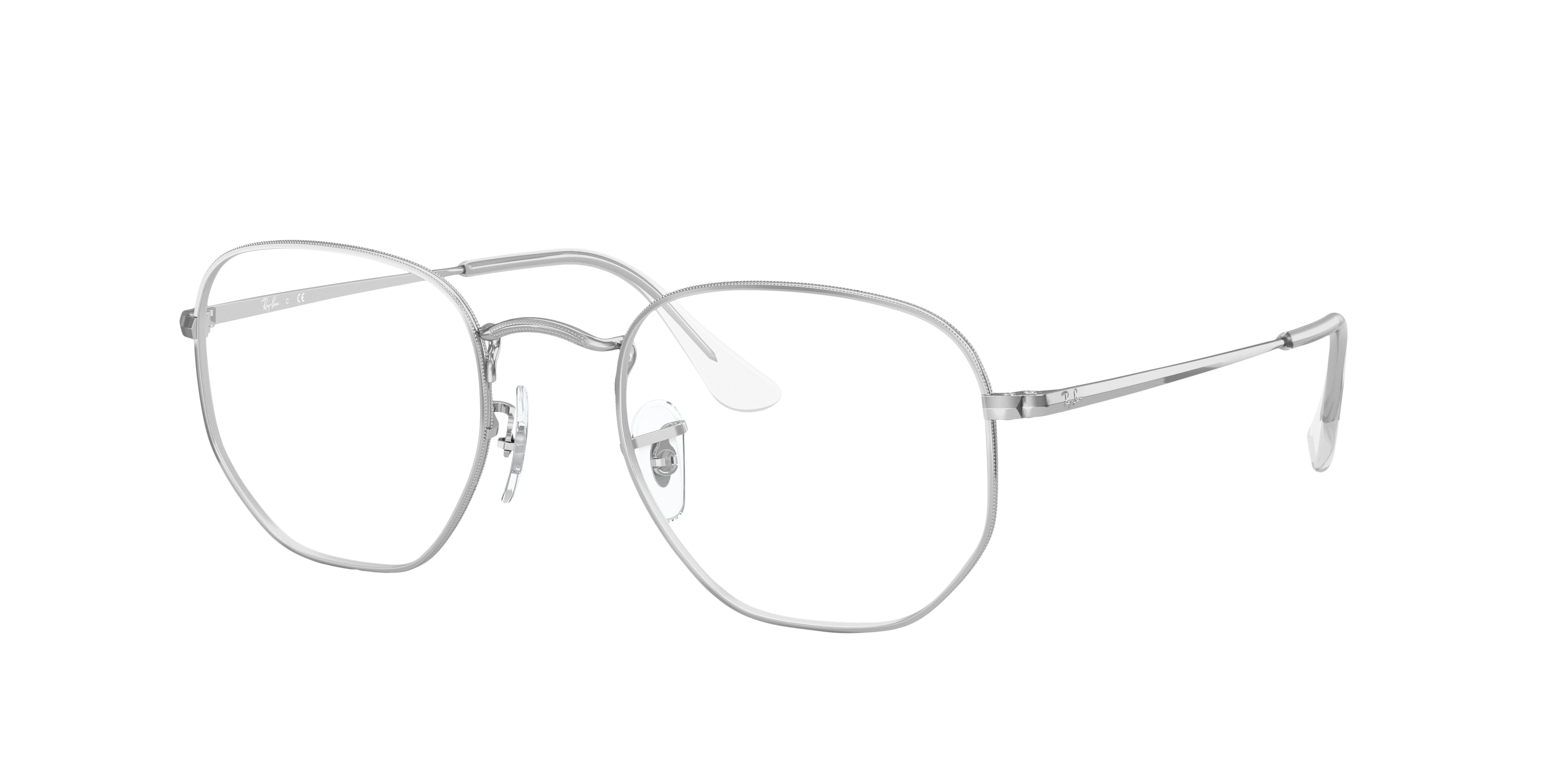 RB6448 Zilver MetaalEyeglass Frames van B24, Hoekweergave