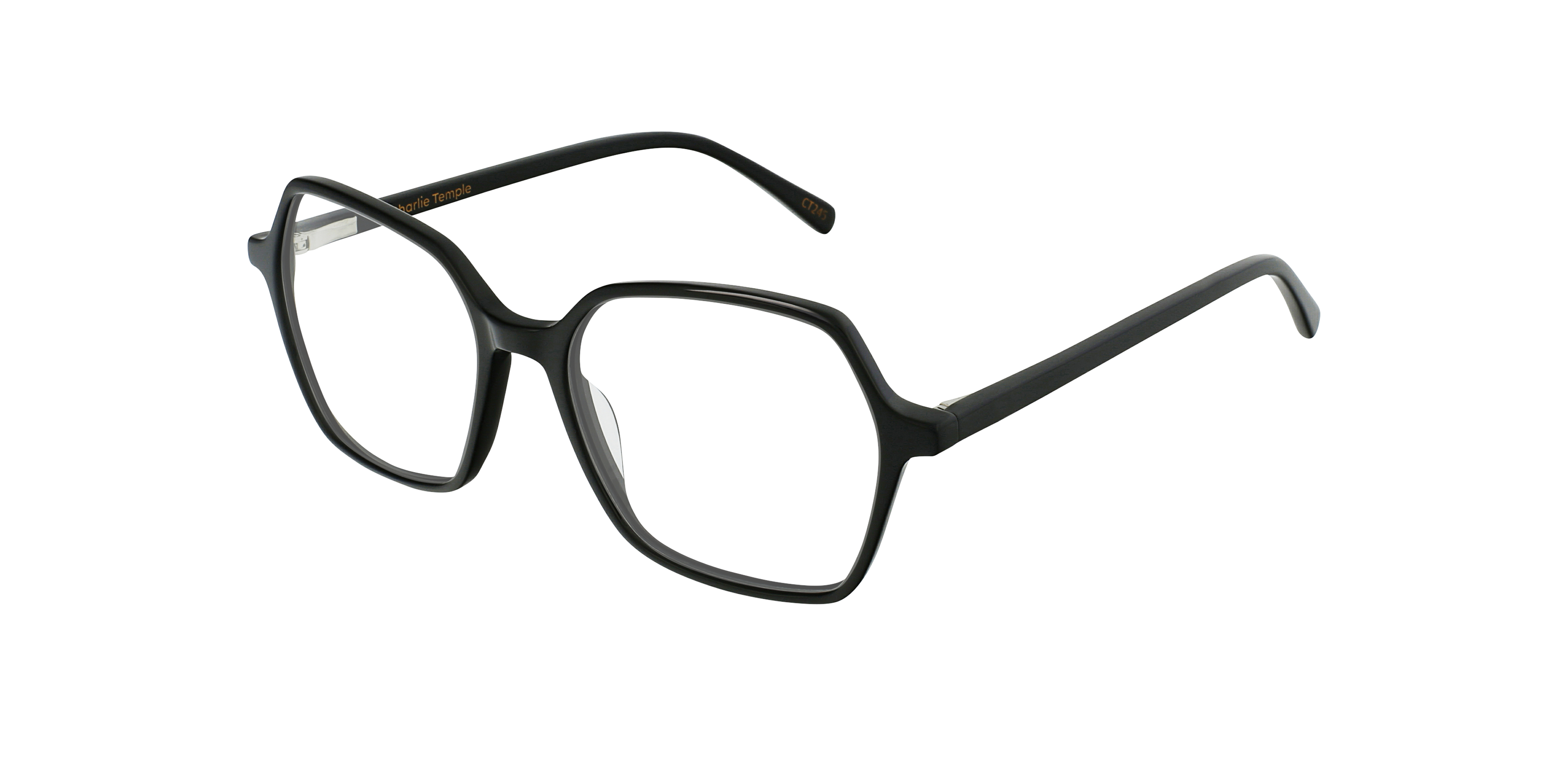 Dalya Jet Black AcetaatEyeglass Frames van B24, Hoekweergave