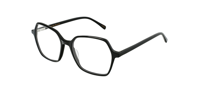 Dalya Jet Black AcetaatEyeglass Frames van B24, Hoekweergave