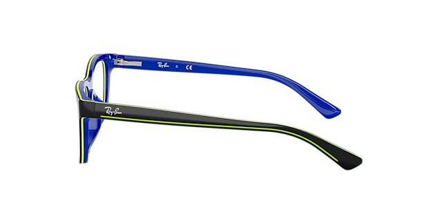 RB1536 Donkergrijs op blauw AcetaatEyeglass Frames van B24, Zijaanzicht