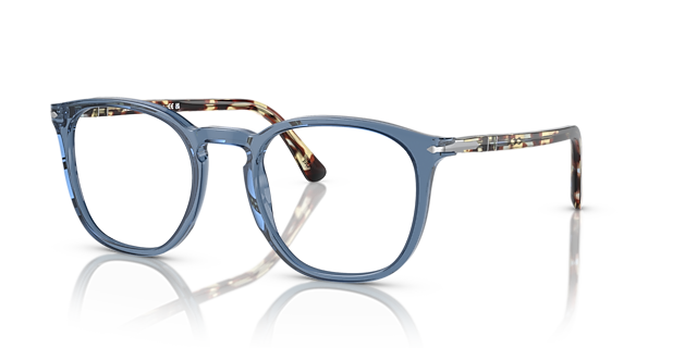 PO3318V Transparant Navy AcetaatEyeglass Frames van B24, Hoekweergave