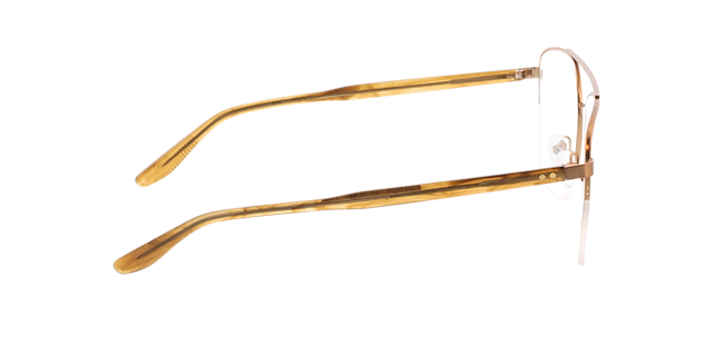 Zeus Brons  &  bruin hoorn MetaalEyeglass Frames van B24, Zijaanzicht
