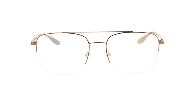 Zeus Brons  &  bruin hoorn MetaalEyeglass Frames van B24, Vooraanzicht
