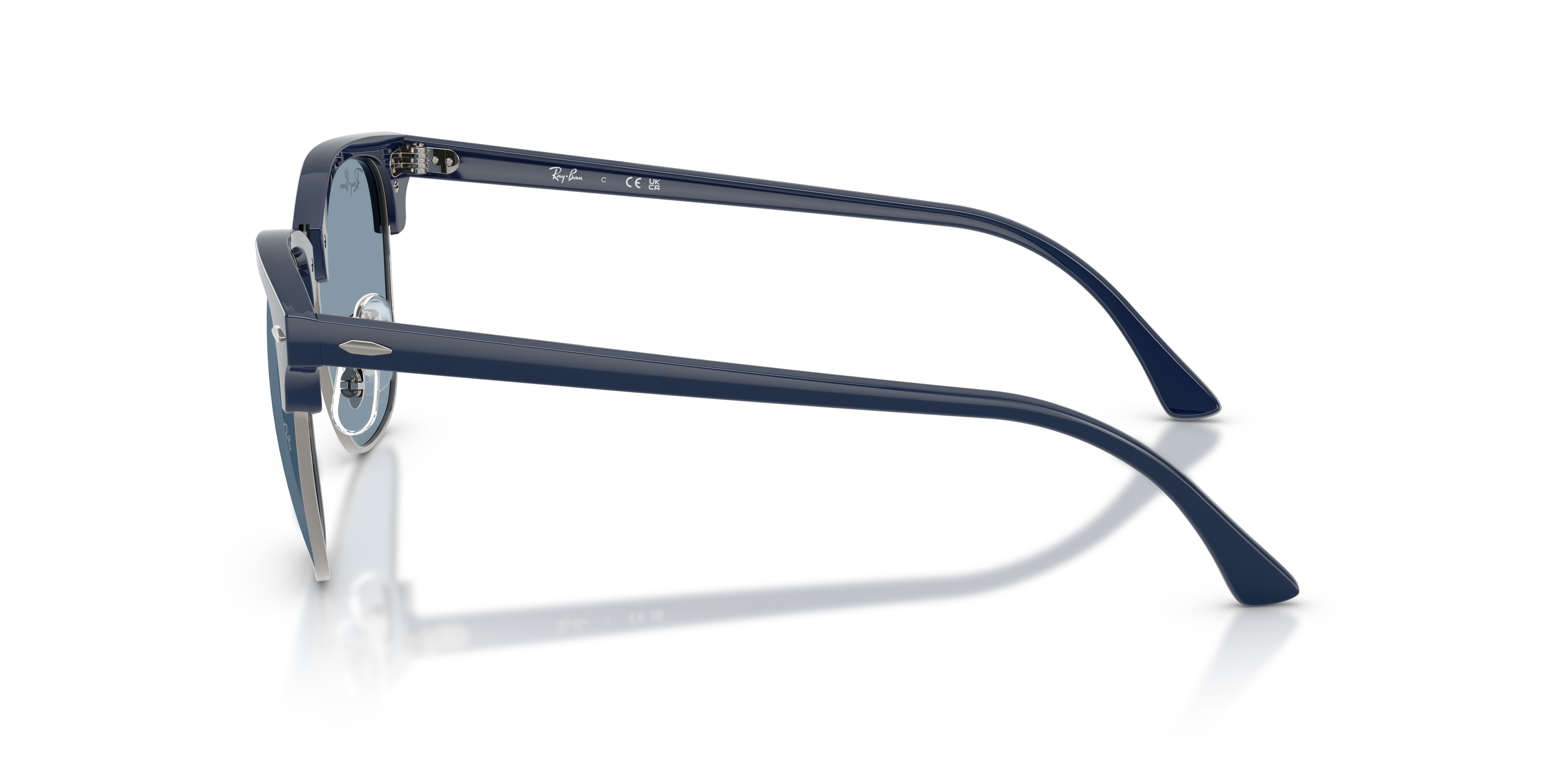 RB3016 Blue & Gunmetal AcetaatSunglass Frames van B24, Zijaanzicht