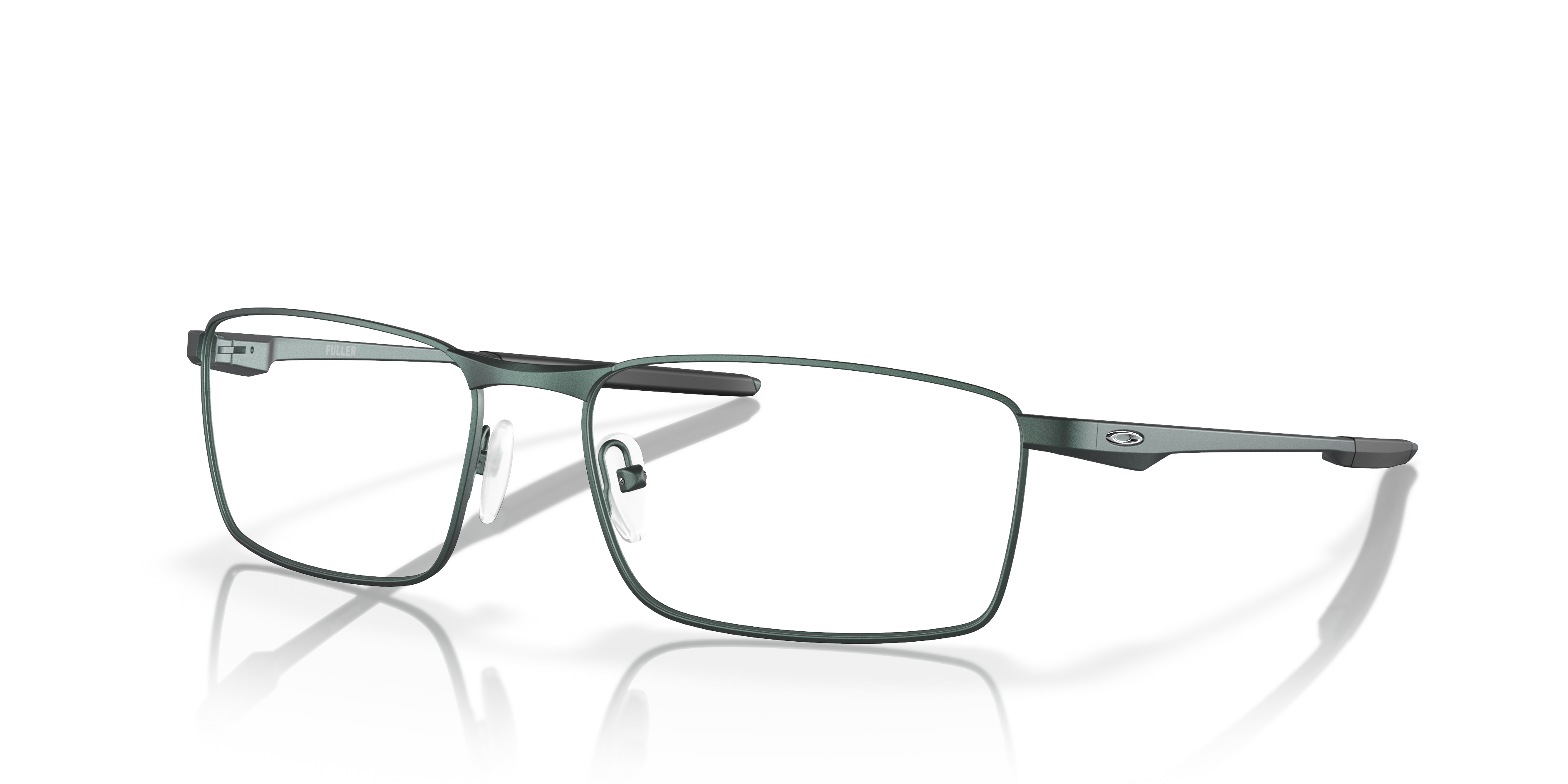 Fuller™ Dark Matte Silver & Blue Colorshift MetaalEyeglass Frames van B24, Hoekweergave