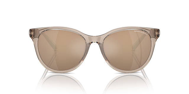 AX4144SU Shiny Transparent Brown KunststofSunglass Frames van B24, Vooraanzicht