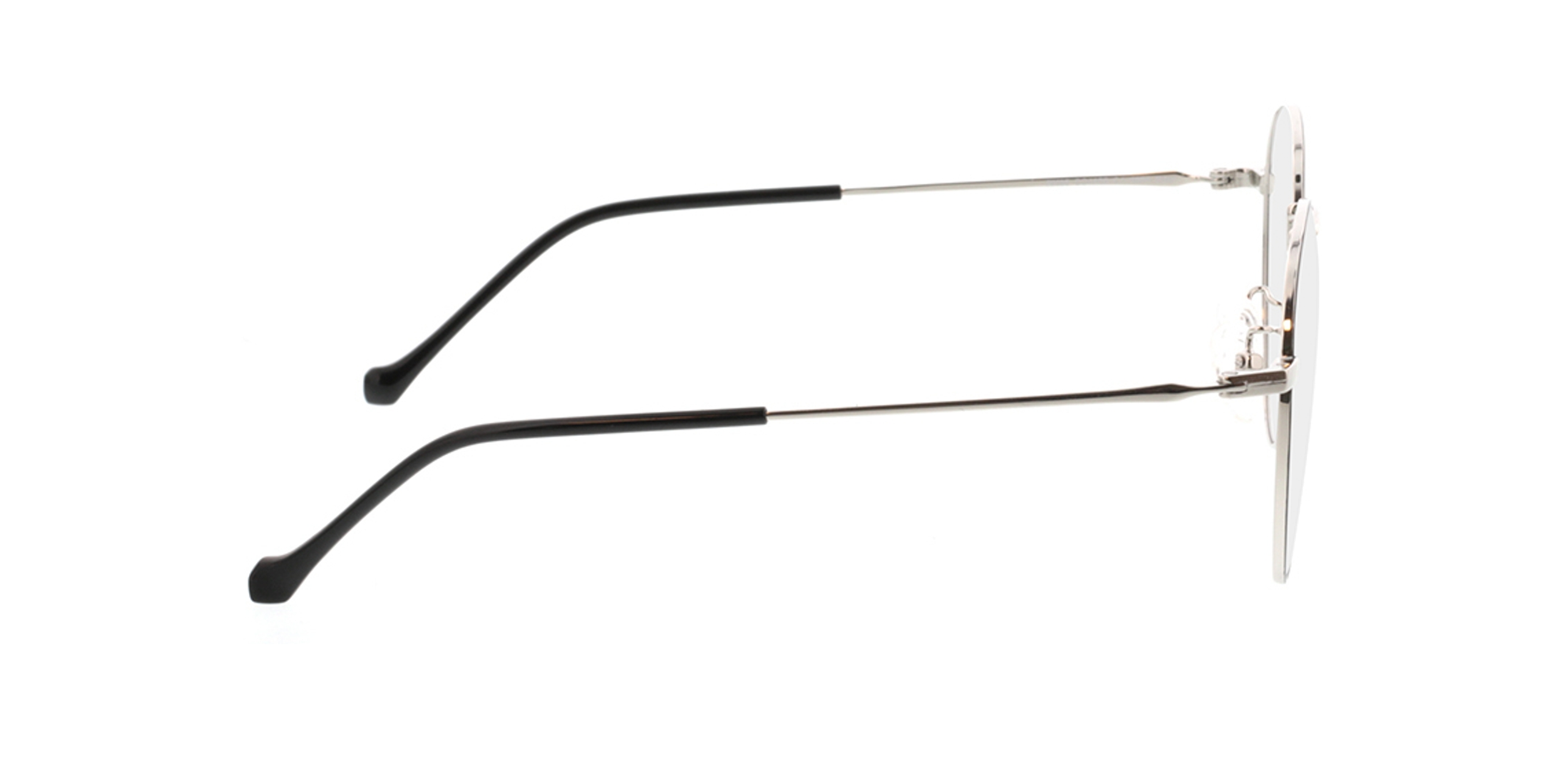 Eden Zwart & Zilver MetaalEyeglass Frames van B24, Zijaanzicht