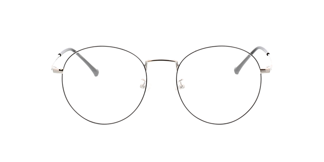 Eden Zwart & Zilver MetaalEyeglass Frames van B24, Vooraanzicht