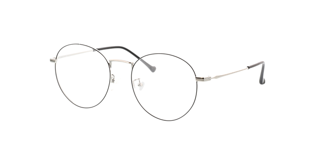 Eden Zwart & Zilver MetaalEyeglass Frames van B24, Hoekweergave