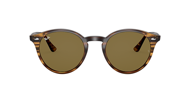 RB2180 Rot gestreift Havana KunststoffSunglass Frames von B24, mit getönten Gläsern
