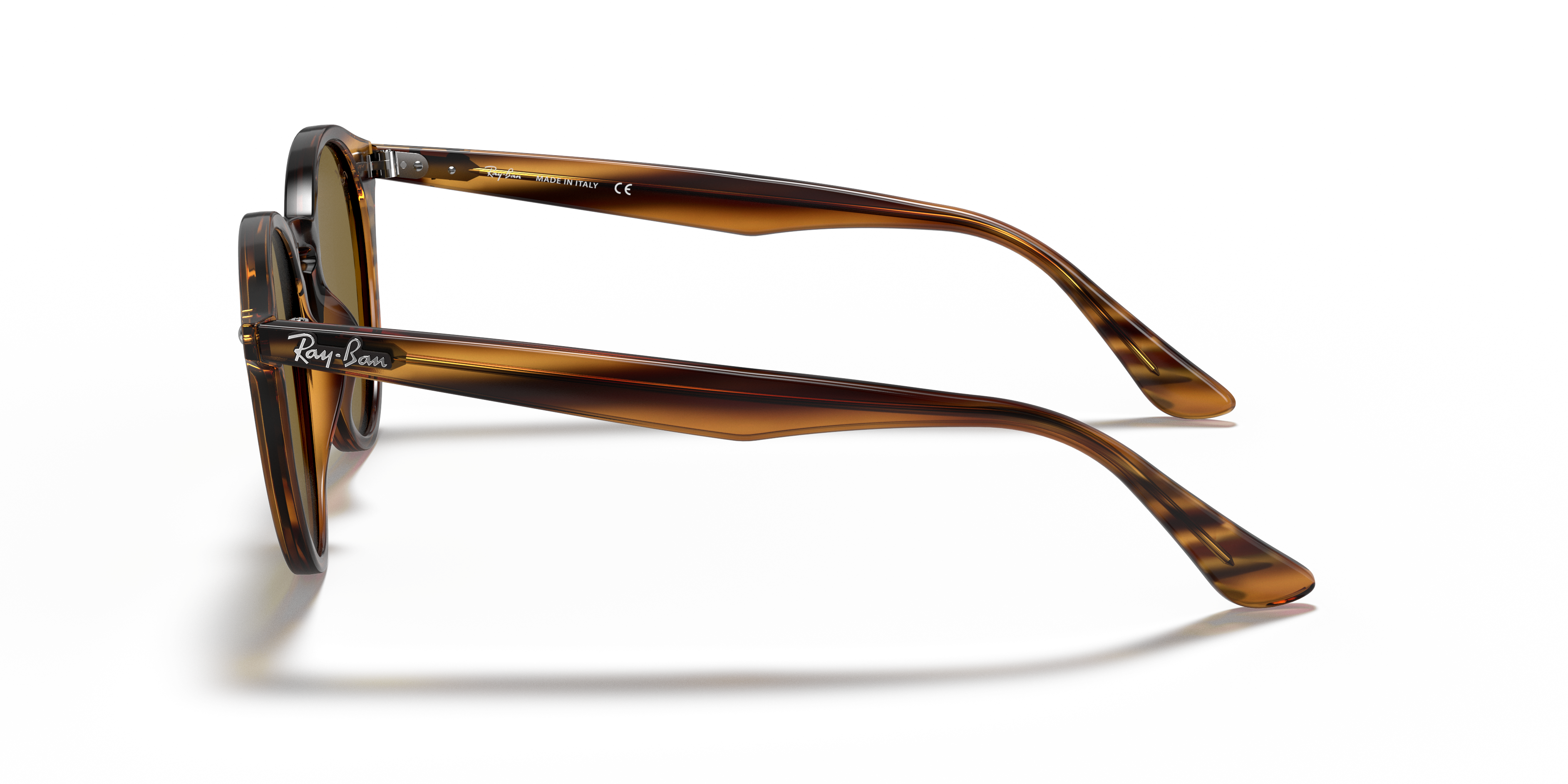 RB2180 Rot gestreift Havana KunststoffSunglass Frames von B24, Seitenansicht