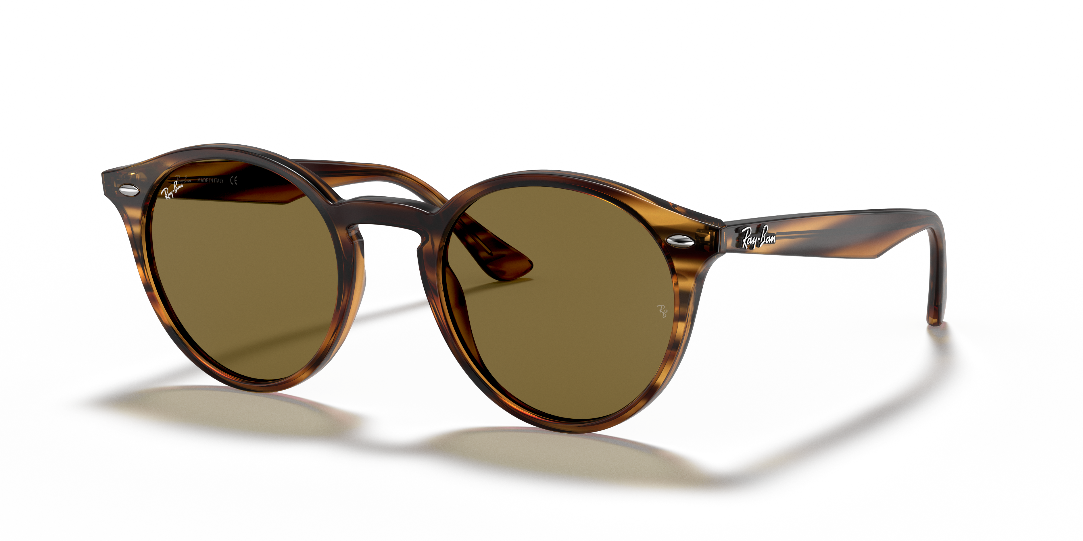 RB2180 Rot gestreift Havana KunststoffSunglass Frames von B24, Dreiviertelansicht