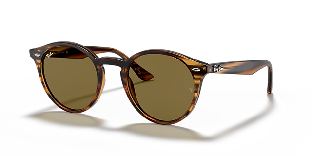 RB2180 Rot gestreift Havana KunststoffSunglass Frames von B24, Dreiviertelansicht