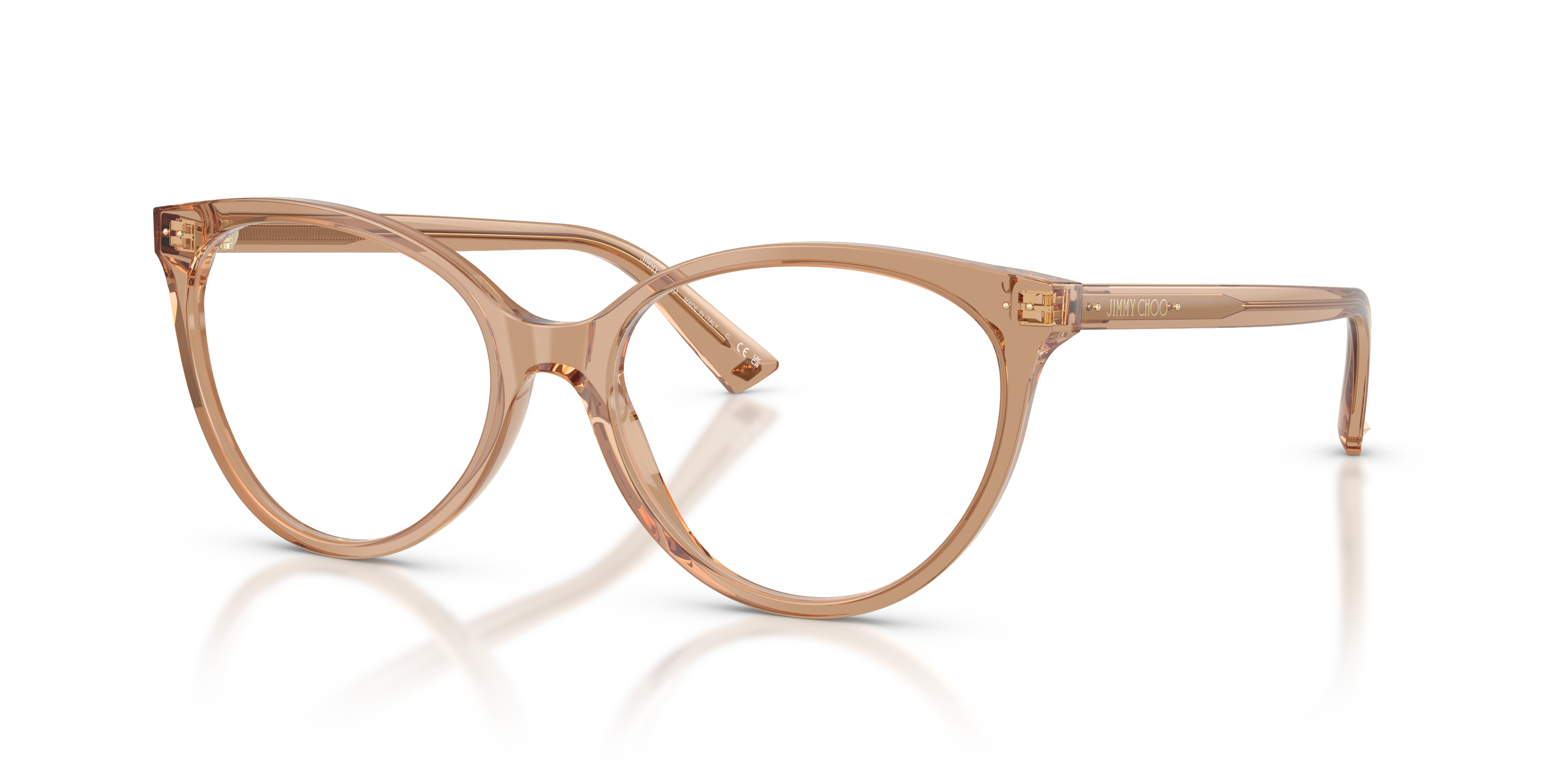 JC3047 Transparent Tan AcetaatEyeglass Frames van B24, Hoekweergave