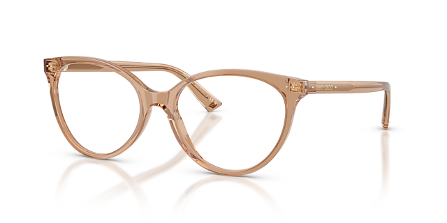 JC3047 Transparent Tan AcetatEyeglass Frames von B24, Dreiviertelansicht