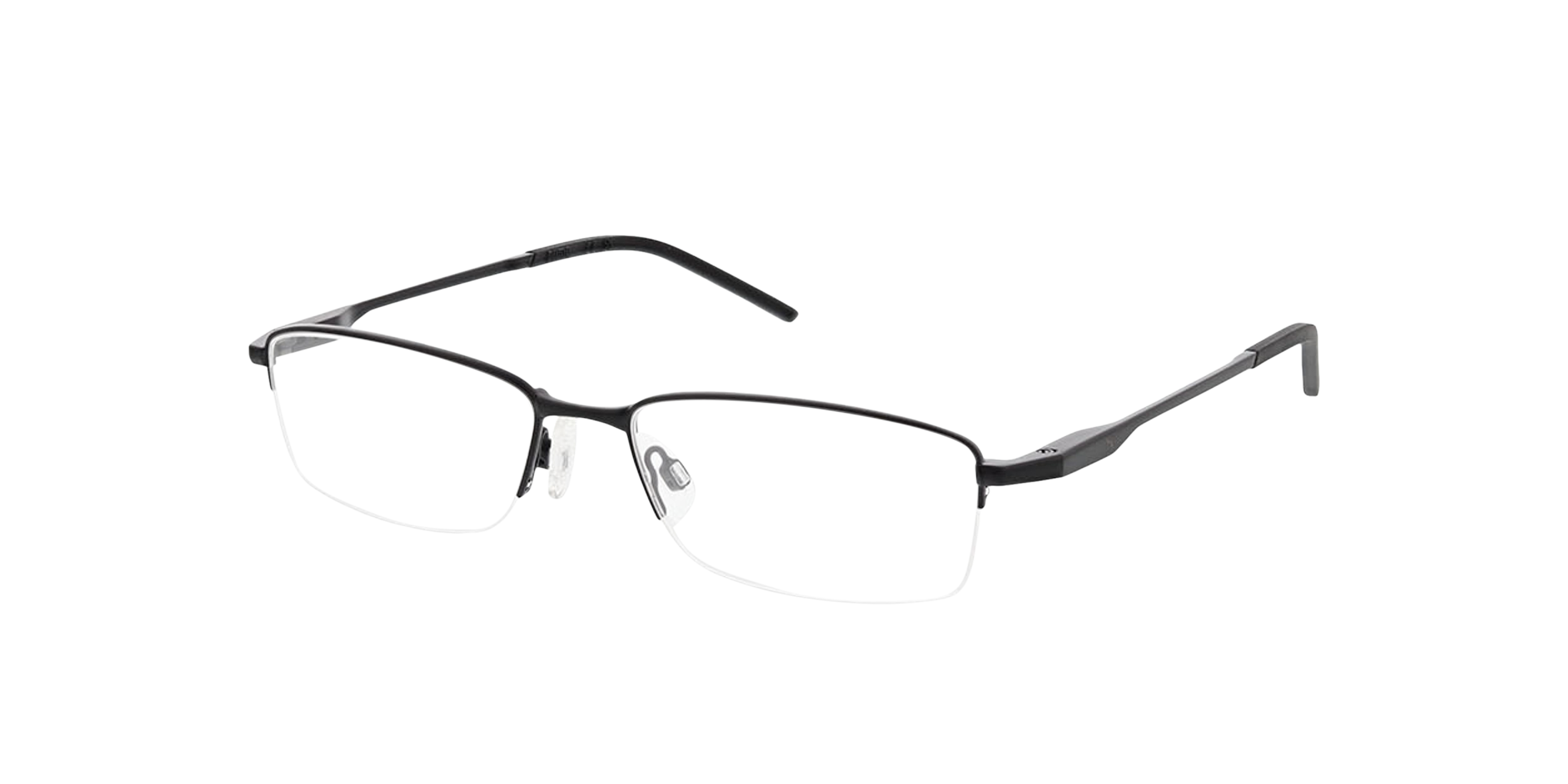 PU0448O Zwart MetaalEyeglass Frames van B24, Hoekweergave