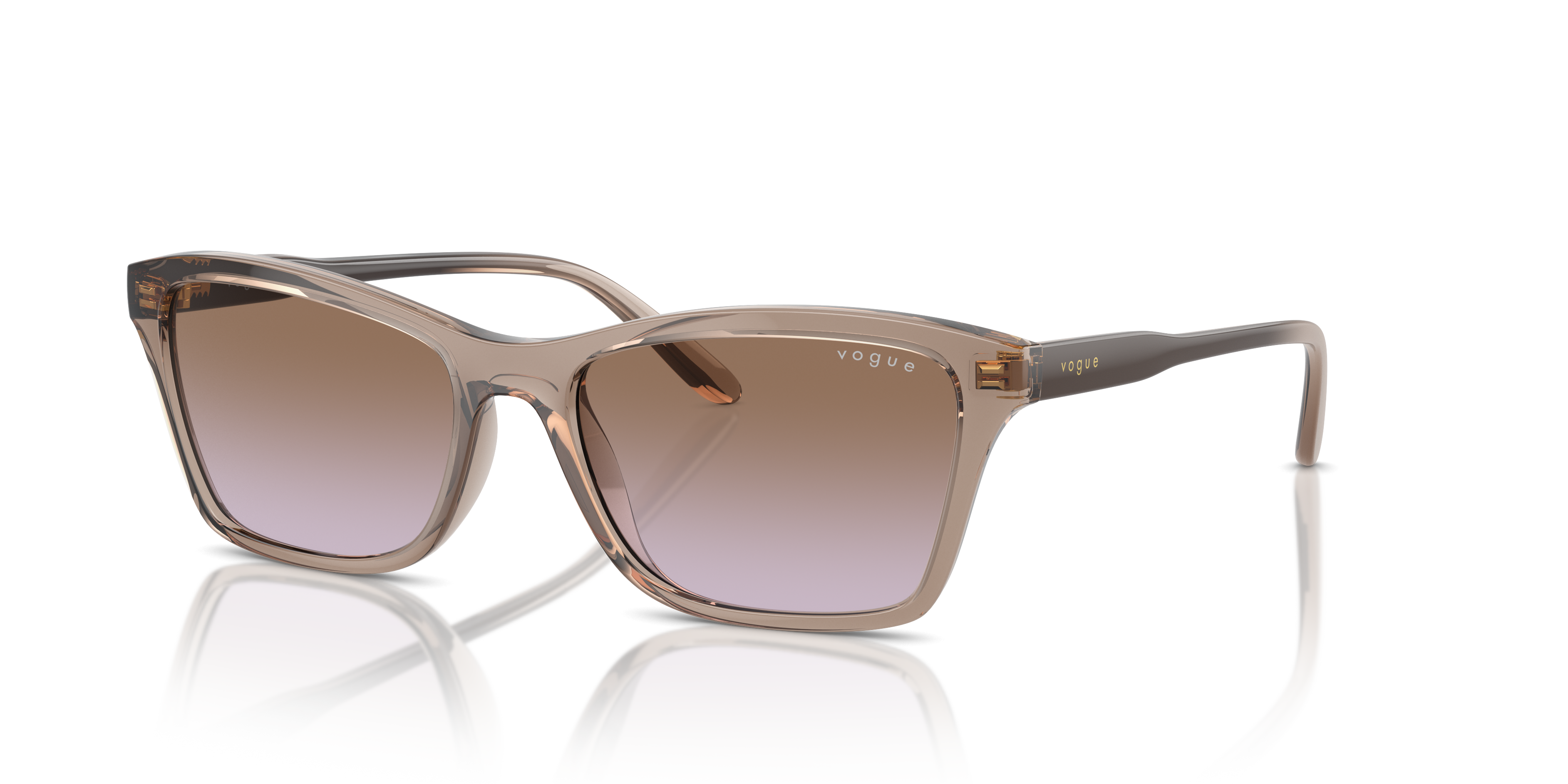 VO5551S Transparant bruin KunststofSunglass Frames van B24, Hoekweergave