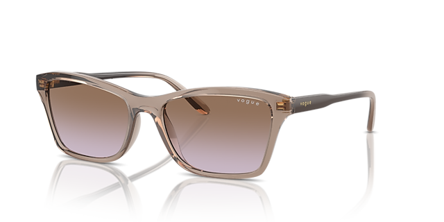 VO5551S Transparant bruin KunststofSunglass Frames van B24, Hoekweergave