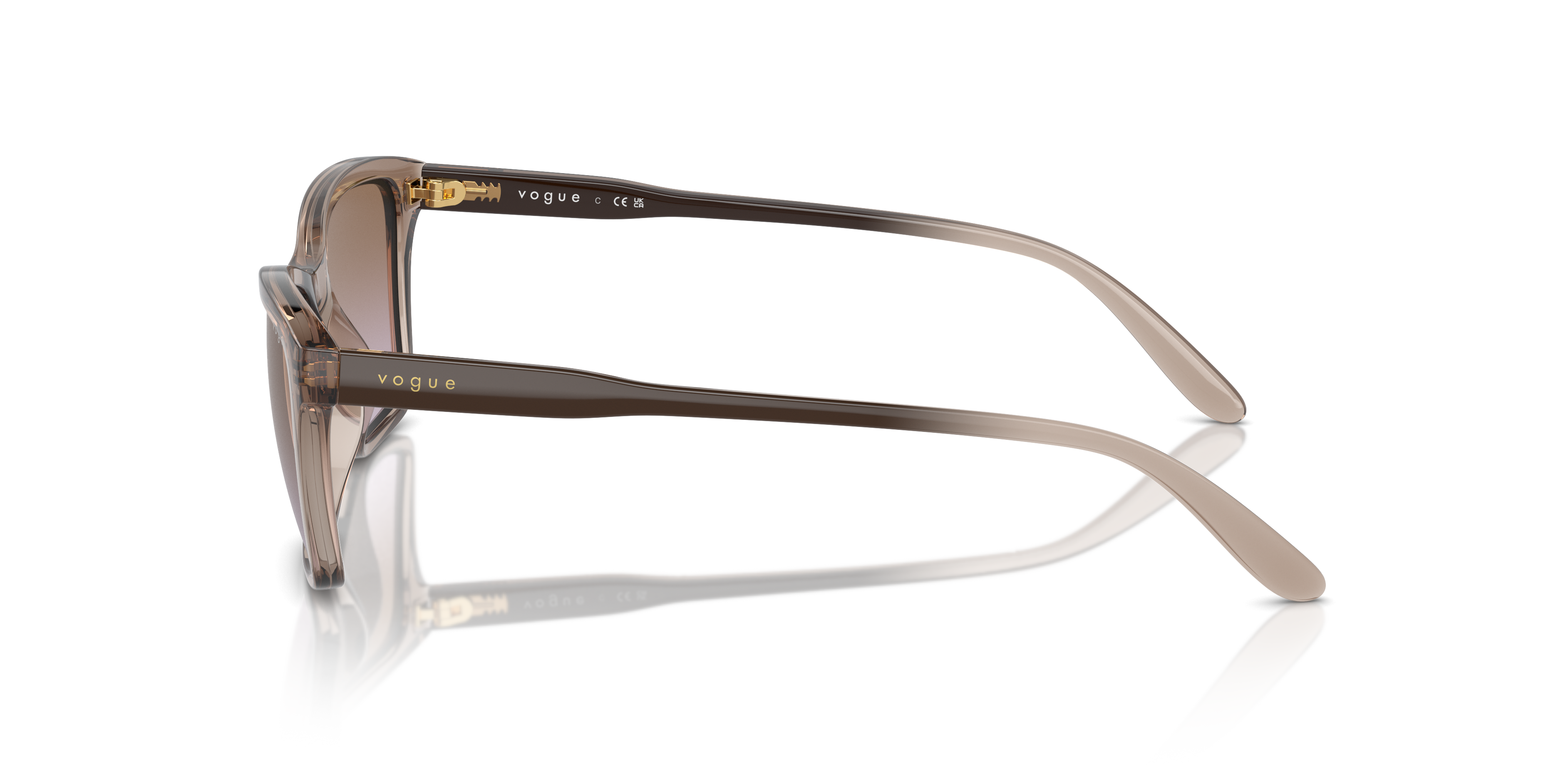 VO5551S Transparant bruin KunststofSunglass Frames van B24, Zijaanzicht