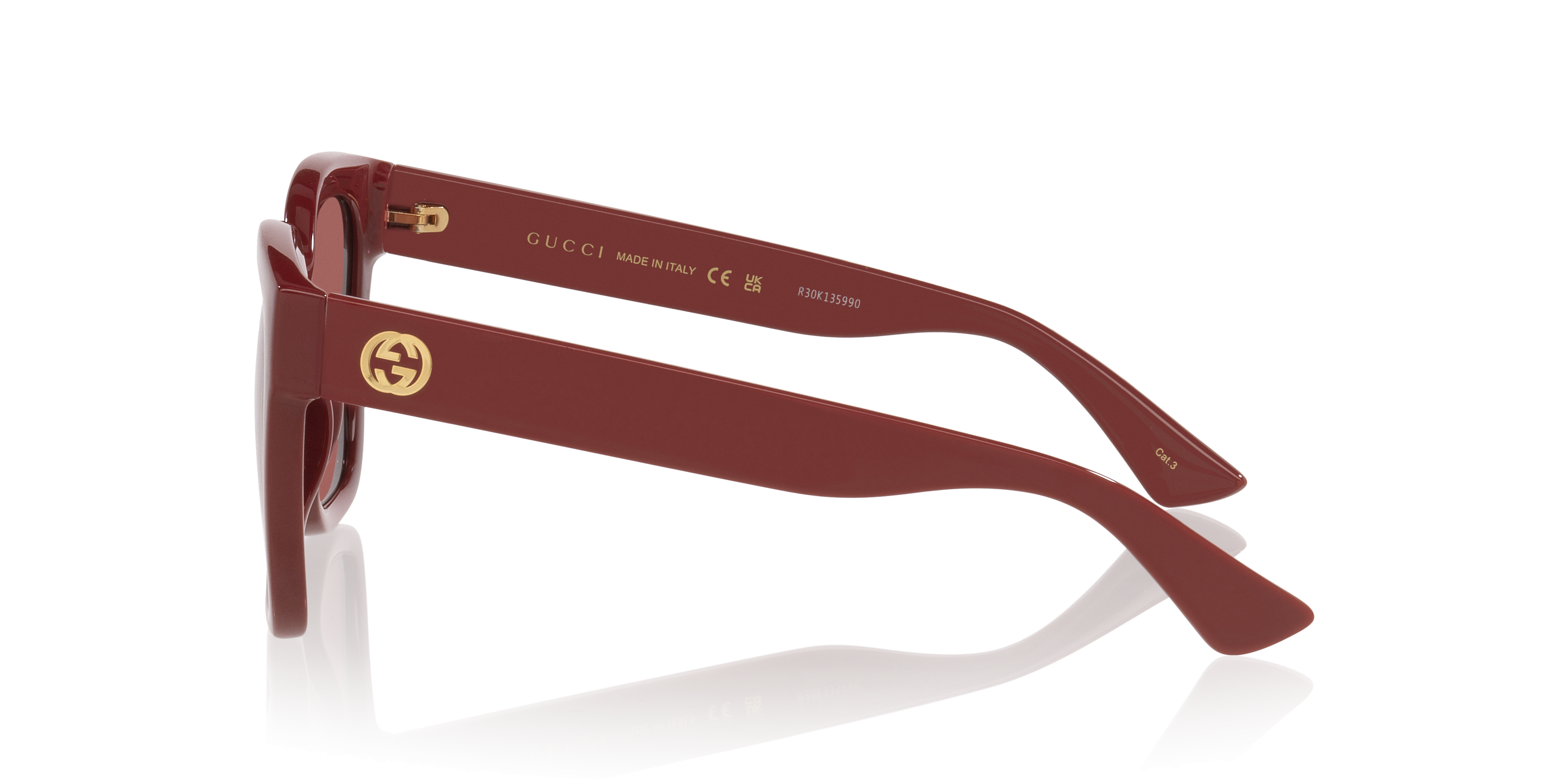 GG1338S Burgunderrot KunststoffSunglass Frames von B24, Seitenansicht