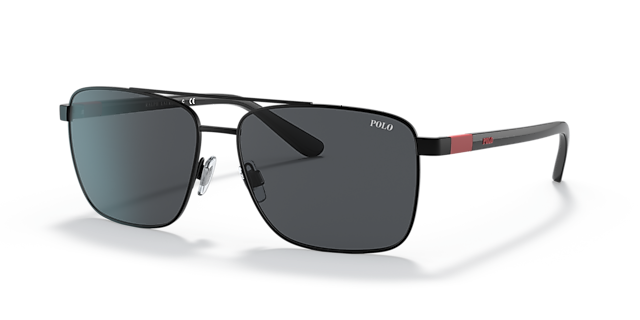 PH3137 Halfglanzend zwart MetaalSunglass Frames van B24, Hoekweergave