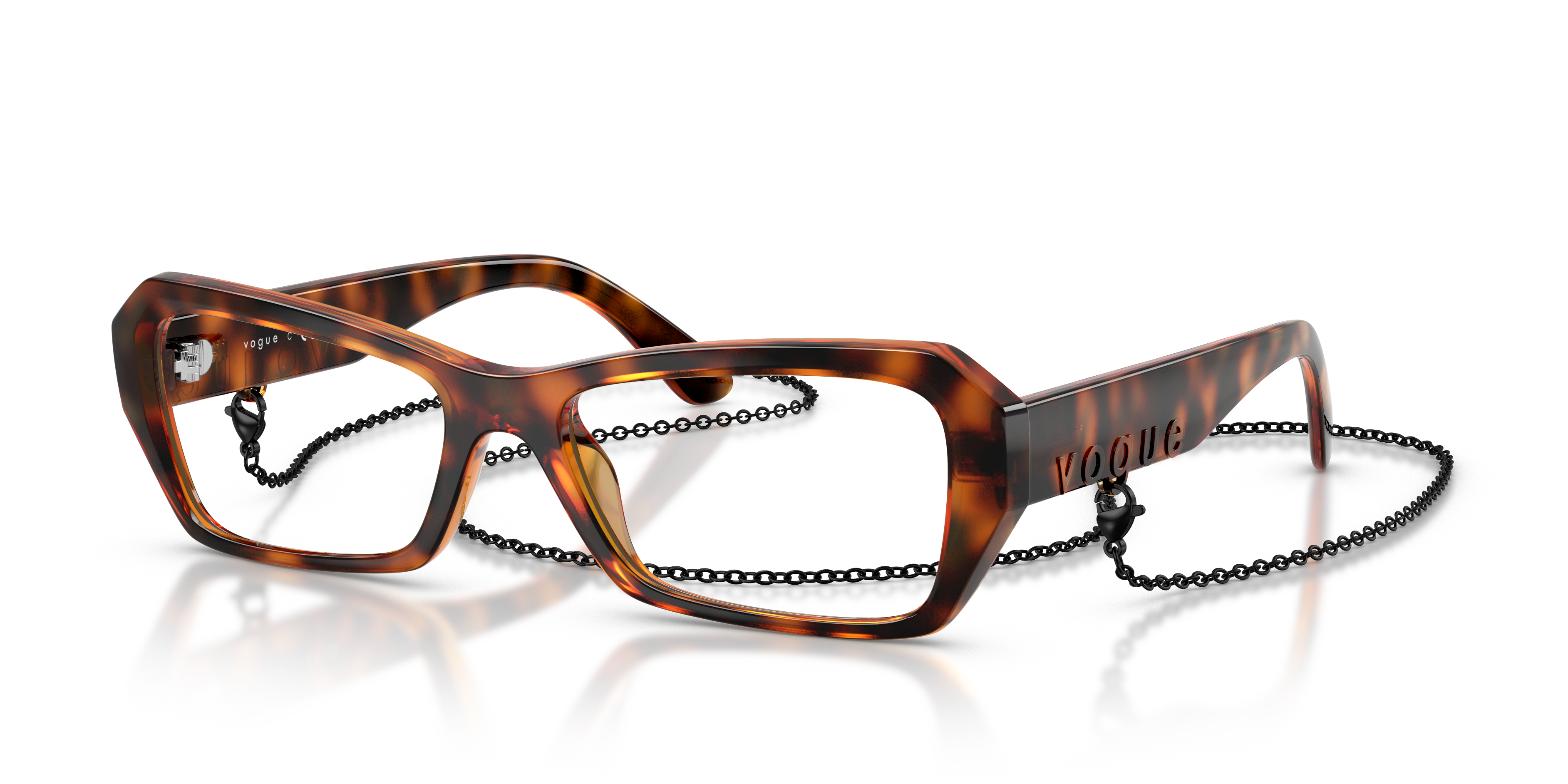 VO5656U Dunkelhavana KunststoffEyeglass Frames von B24, Dreiviertelansicht