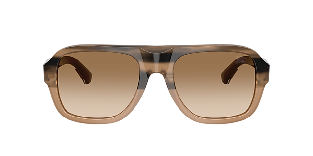 BE4478 Striped Beige AcetatSunglass Frames von B24, mit getönten Gläsern