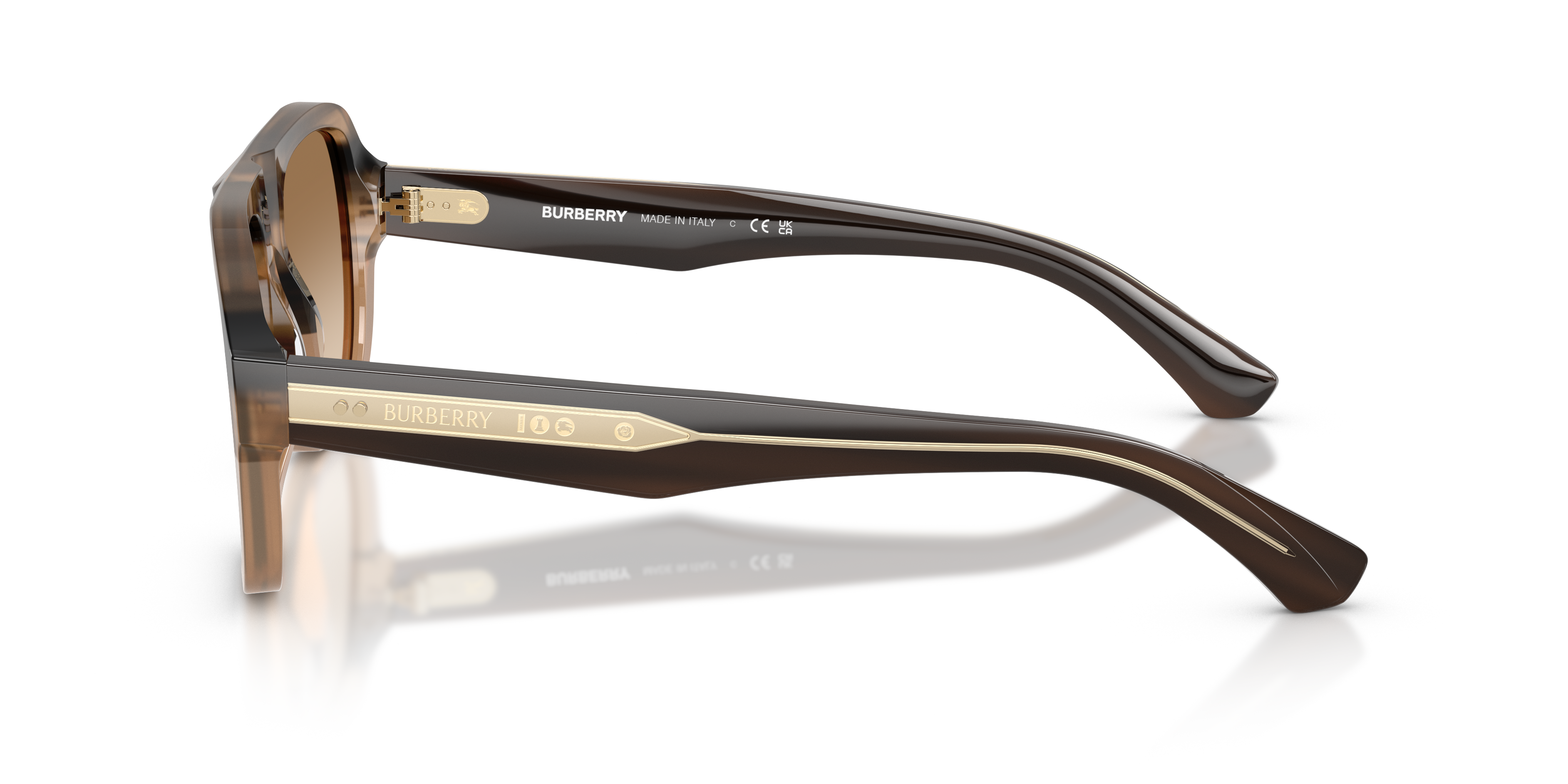 BE4478 Striped Beige AcetaatSunglass Frames van B24, Zijaanzicht