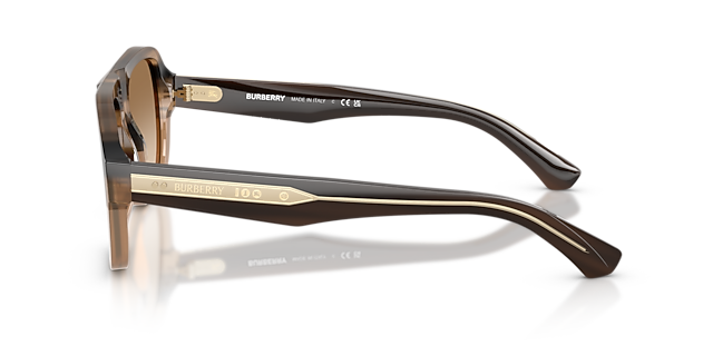 BE4478 Striped Beige AcetatSunglass Frames von B24, Seitenansicht