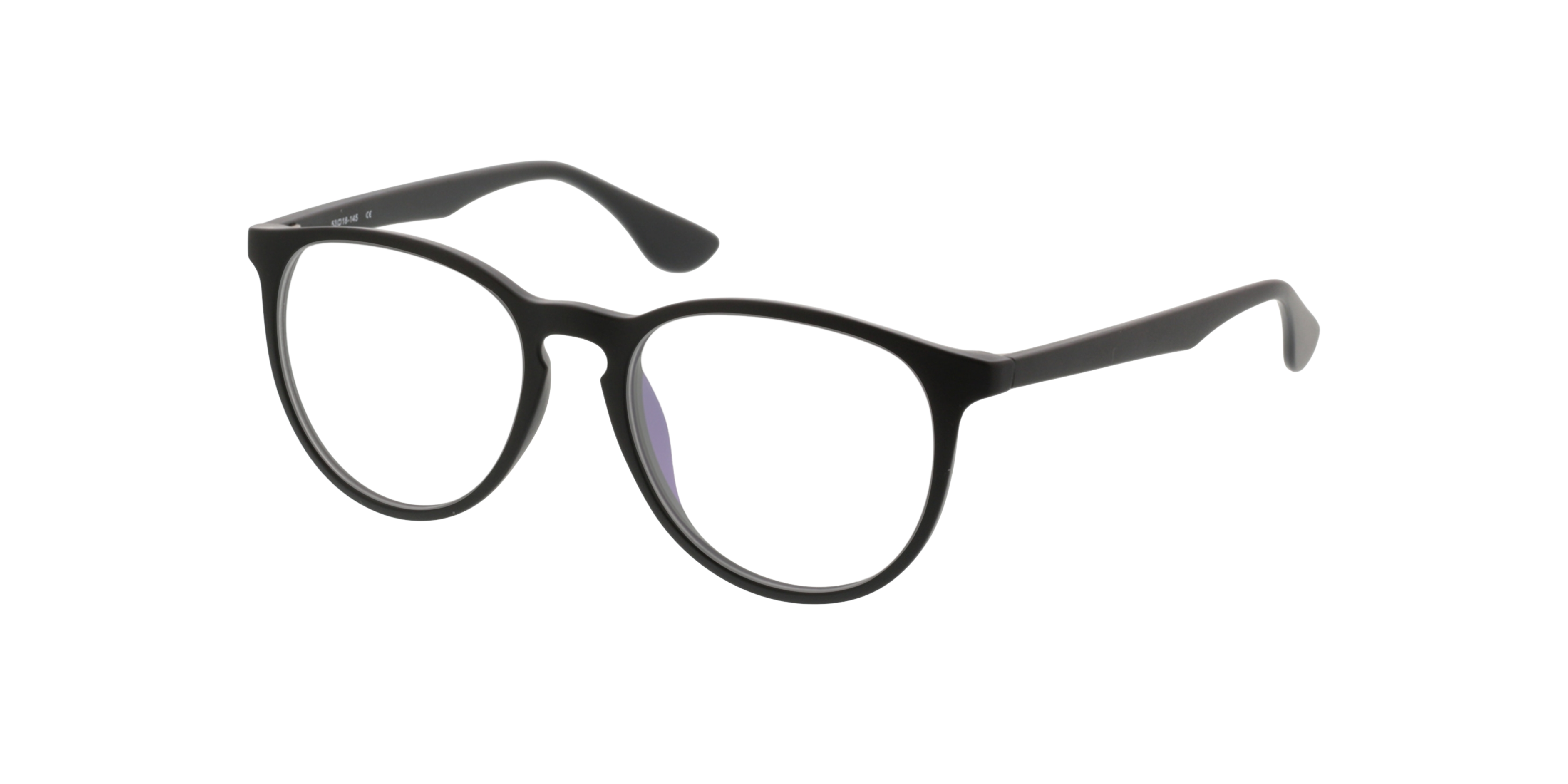 San Francisco Mattschwarz KunststoffEyeglass Frames von B24, Dreiviertelansicht