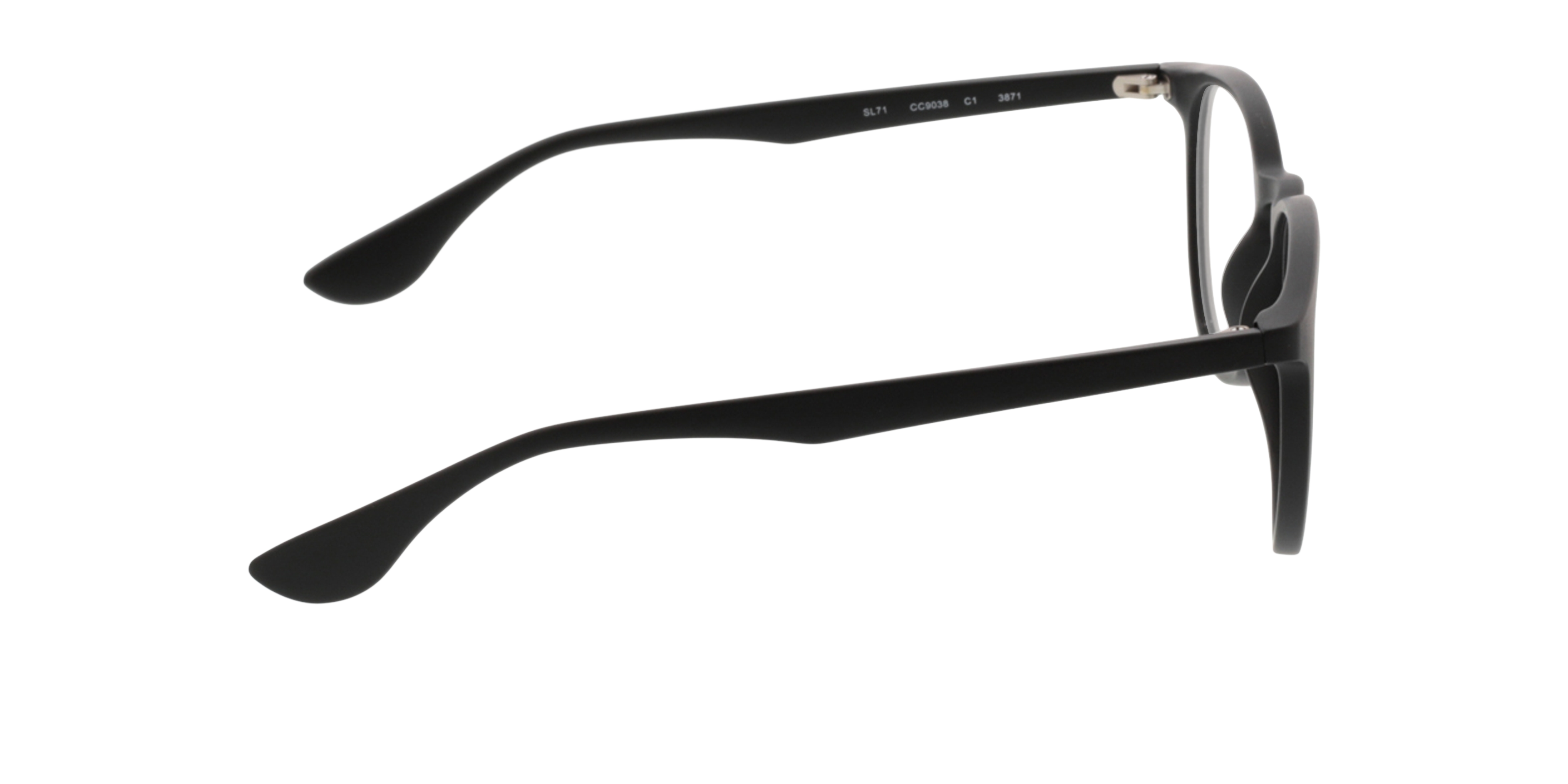 San Francisco Mattschwarz KunststoffEyeglass Frames von B24, Seitenansicht