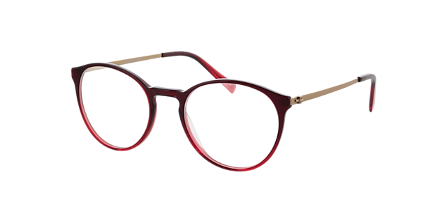 Francine Gradiënt rood & goud & rood AcetaatEyeglass Frames van B24, Hoekweergave