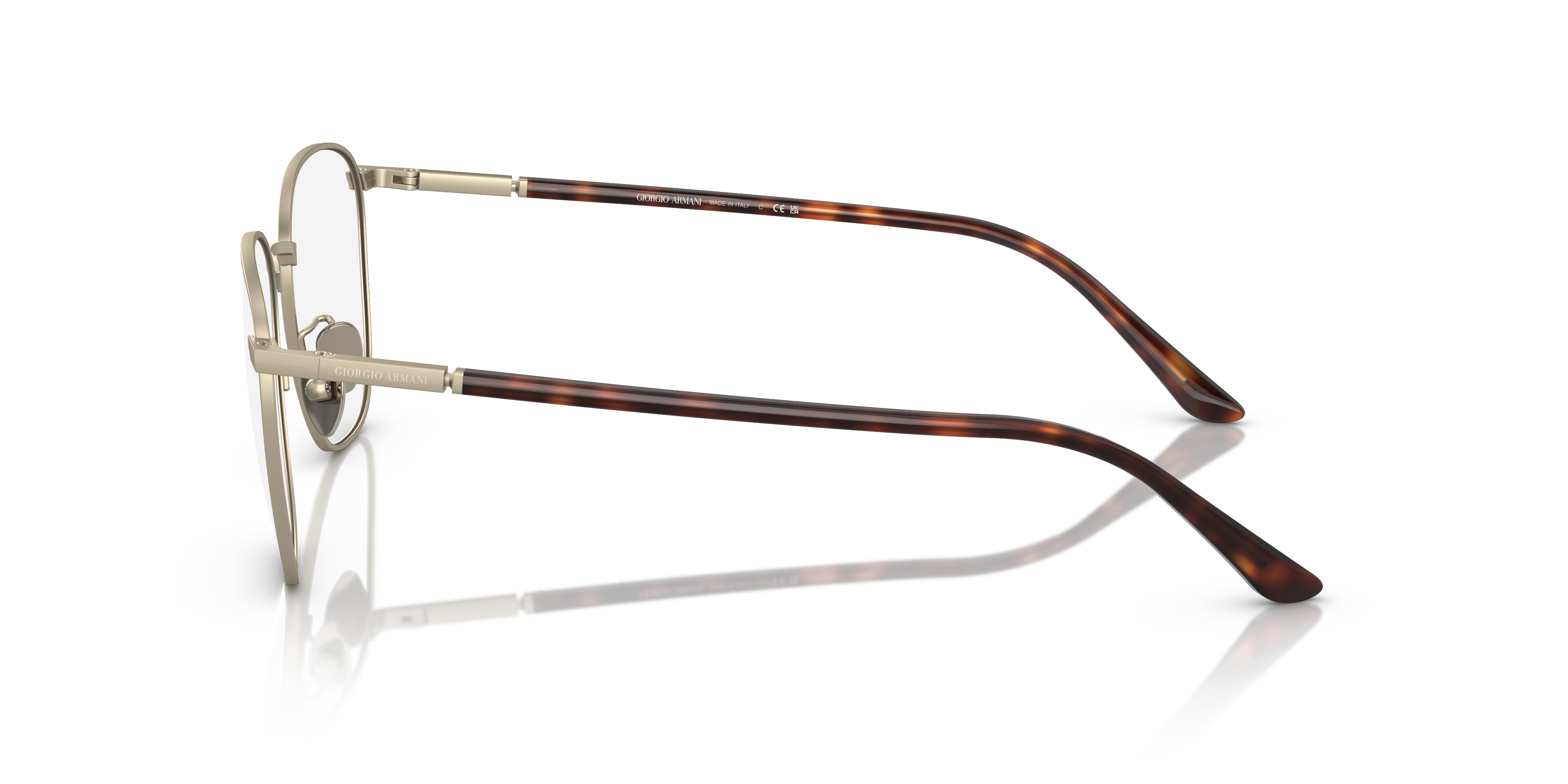 AR5132 Mat lichtgoud MetaalEyeglass Frames van B24, Zijaanzicht