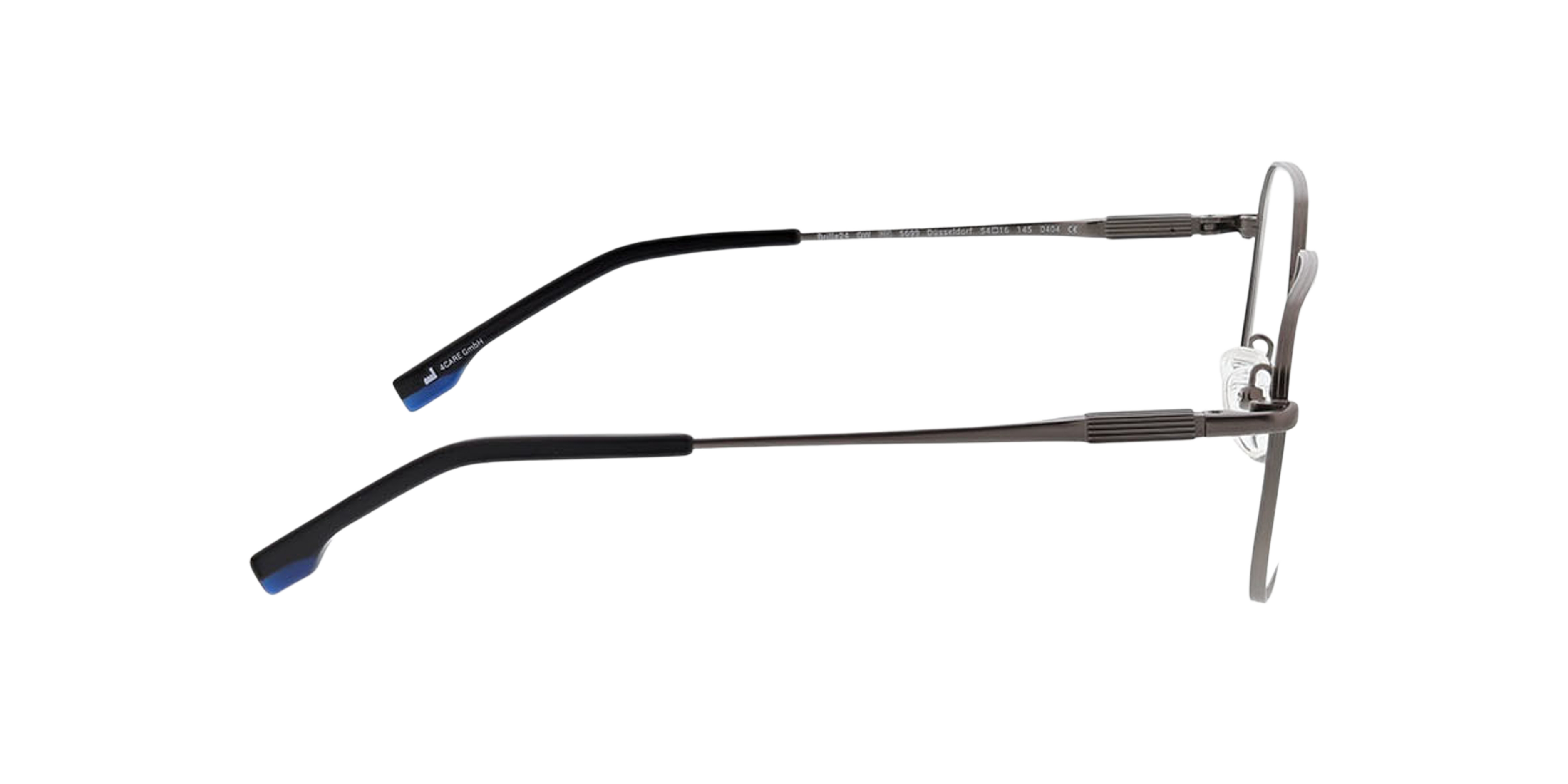 Düsseldorf Mat gunmetal MetaalEyeglass Frames van B24, Zijaanzicht