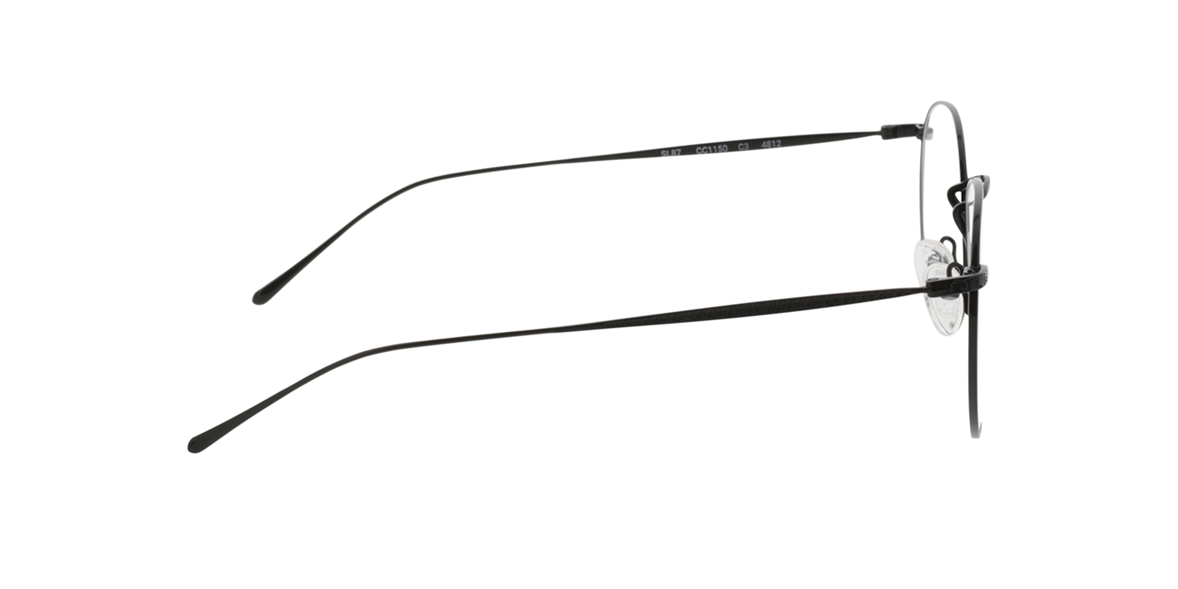 Macon Zwart MetaalEyeglass Frames van B24, Zijaanzicht