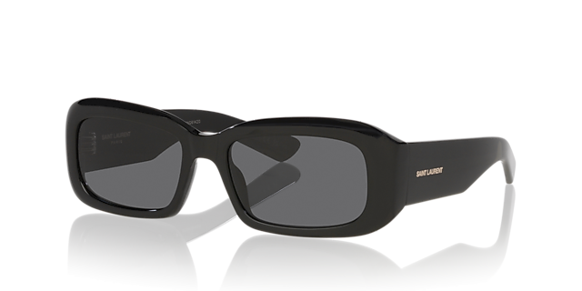 SL 809 Zwart AcetaatSunglass Frames van B24, Hoekweergave
