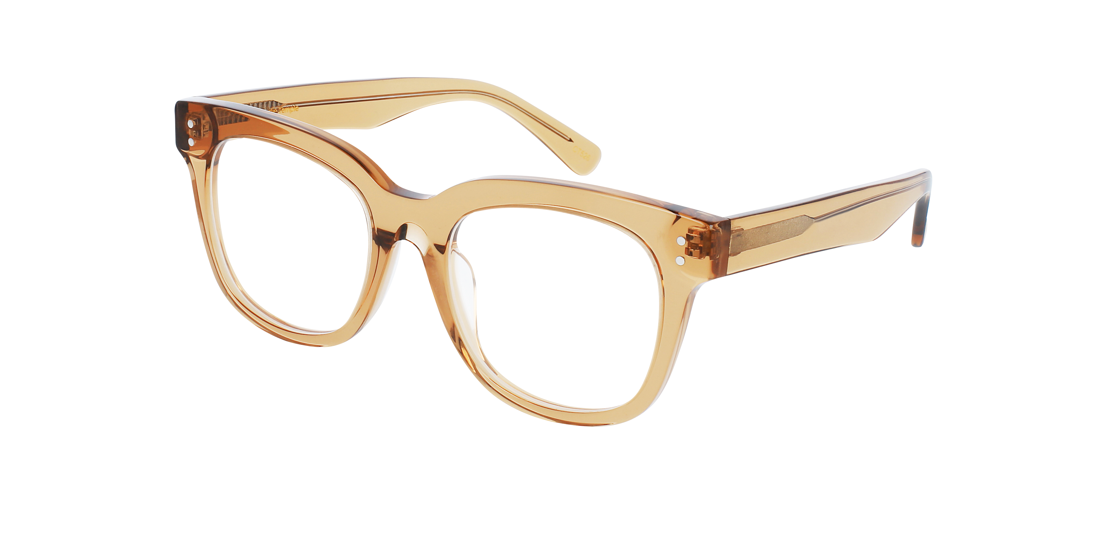 Danny Crystal Caramel AcetatEyeglass Frames von B24, Dreiviertelansicht
