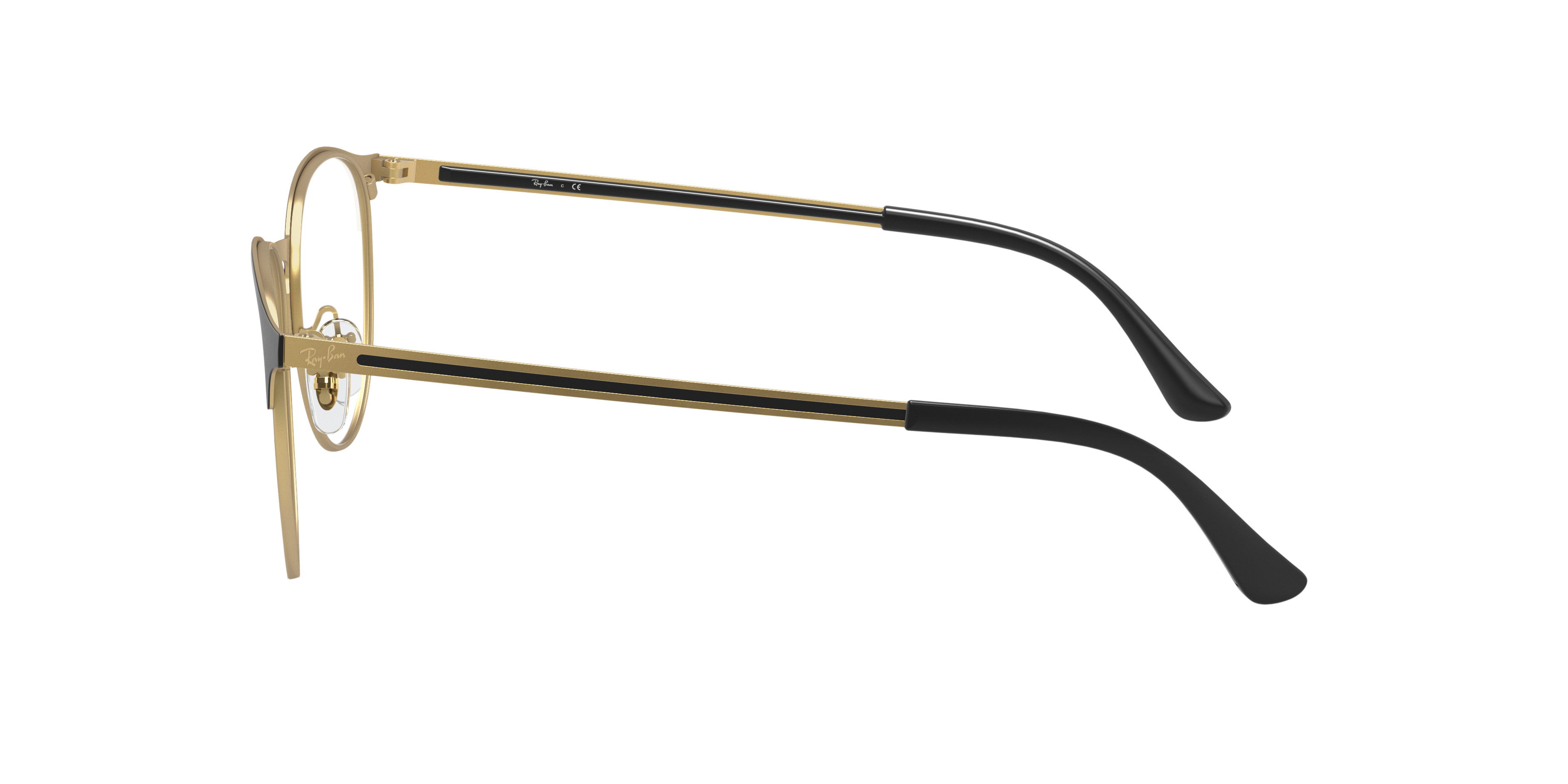 RB6375 Schwarz auf Gold MetallEyeglass Frames von B24, Seitenansicht