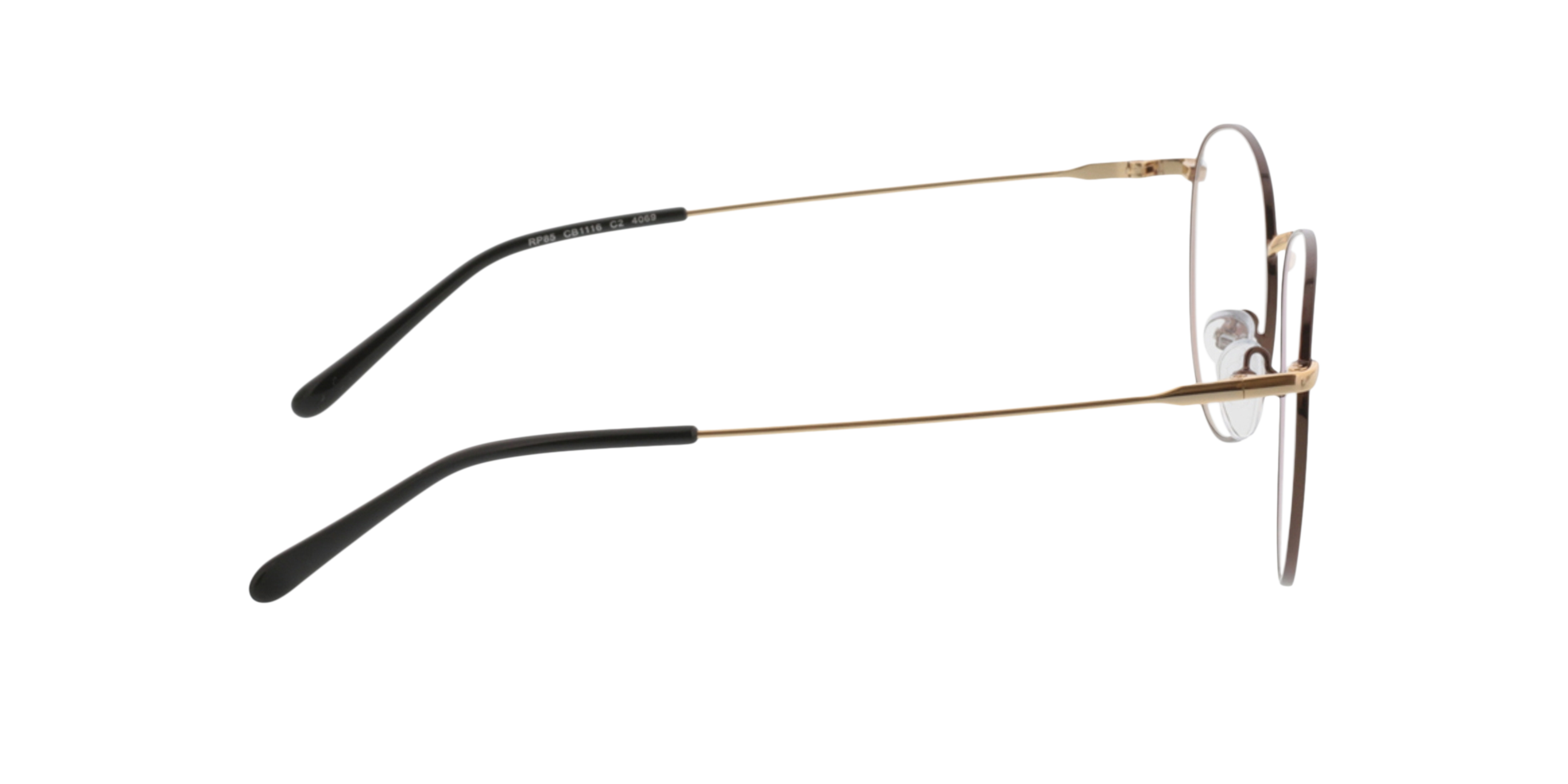 Louro Bruin  &  goud MetaalEyeglass Frames van B24, Zijaanzicht