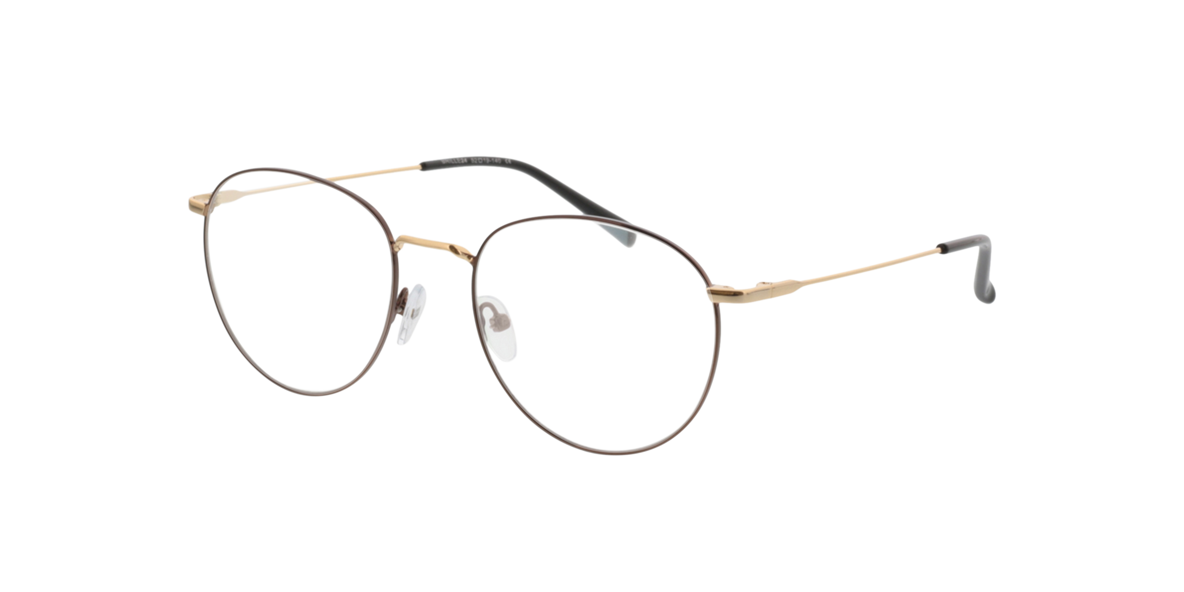 Louro Bruin  &  goud MetaalEyeglass Frames van B24, Hoekweergave