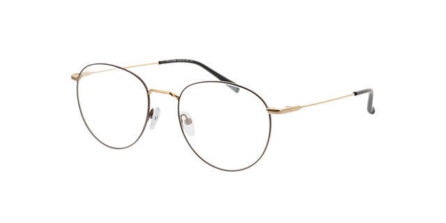 Louro Bruin & goud MetaalEyeglass Frames van B24, Hoekweergave
