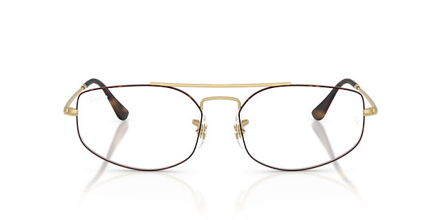 Explorer V Optics Matte Havana On Matte Arista Gold MetaalEyeglass Frames van B24, Vooraanzicht