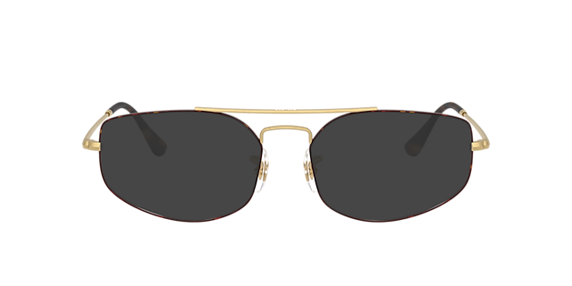 Explorer V Optics Matte Havana On Matte Arista Gold MetaalEyeglass Frames van B24, met getinte lenzen