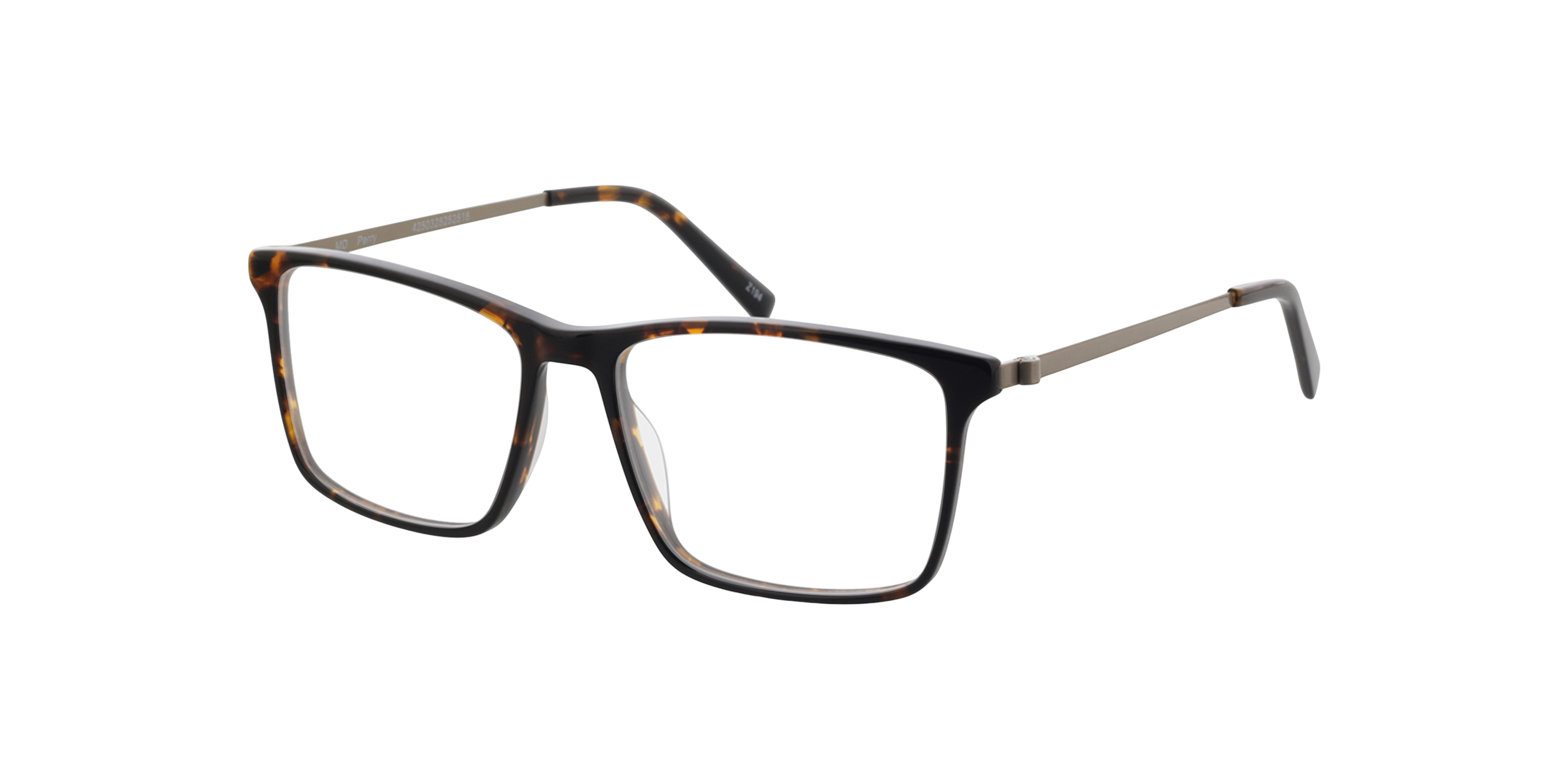 Perry Havana  &  matzilver AcetaatEyeglass Frames van B24, Hoekweergave