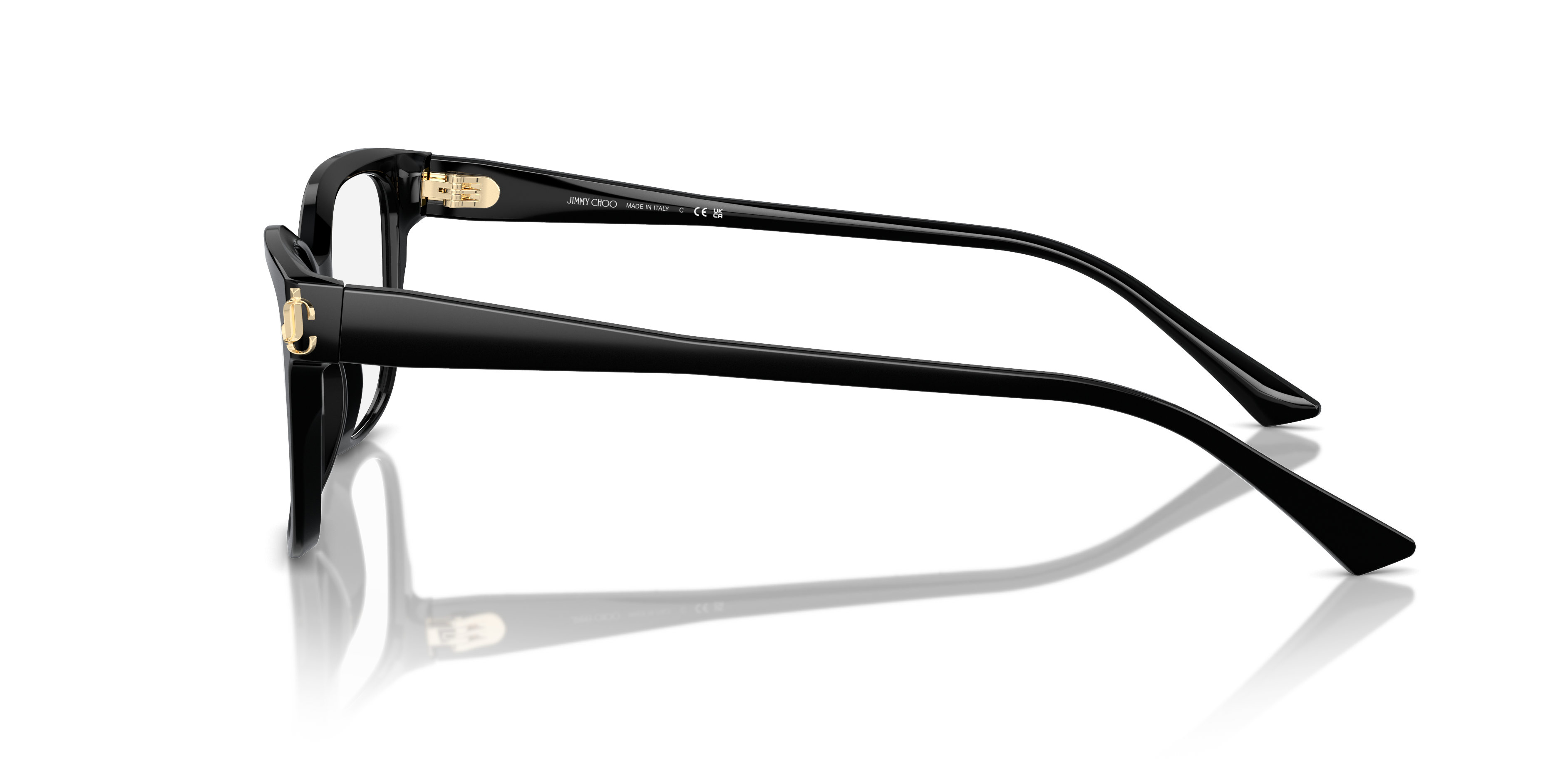 JC3012 Zwart AcetaatEyeglass Frames van B24, Zijaanzicht